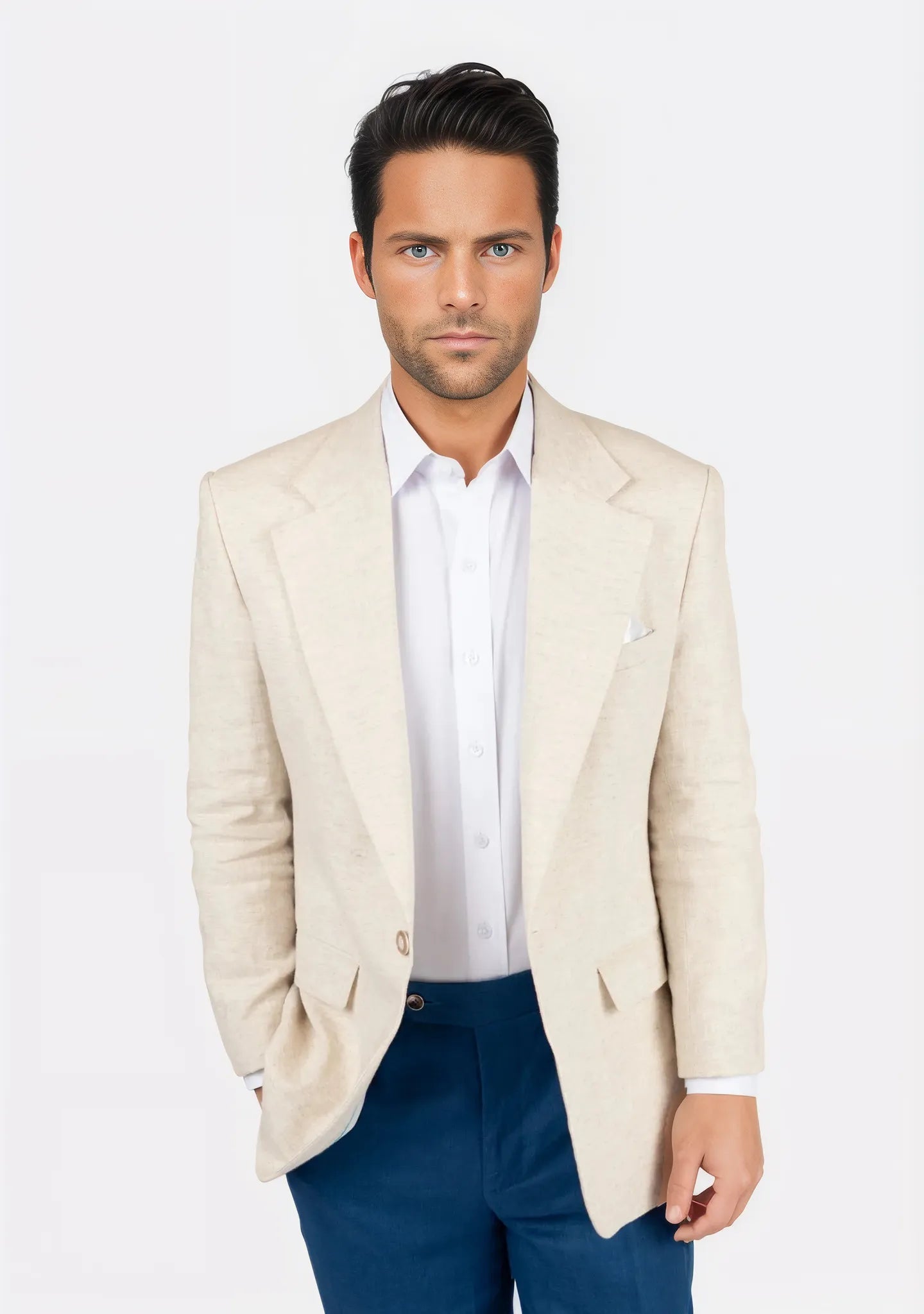 Eldridge Sand Linen Jacket - SARTORO718