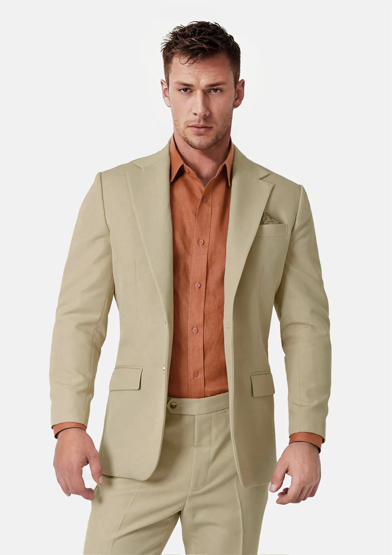 Ellis Dune Beige Cotton Suit162