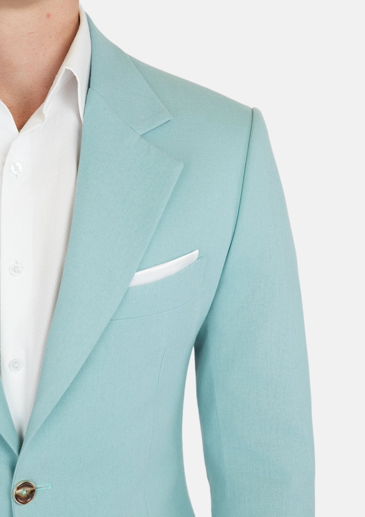 Ellis Light Teal Linen Blend Jacket - SARTORO616