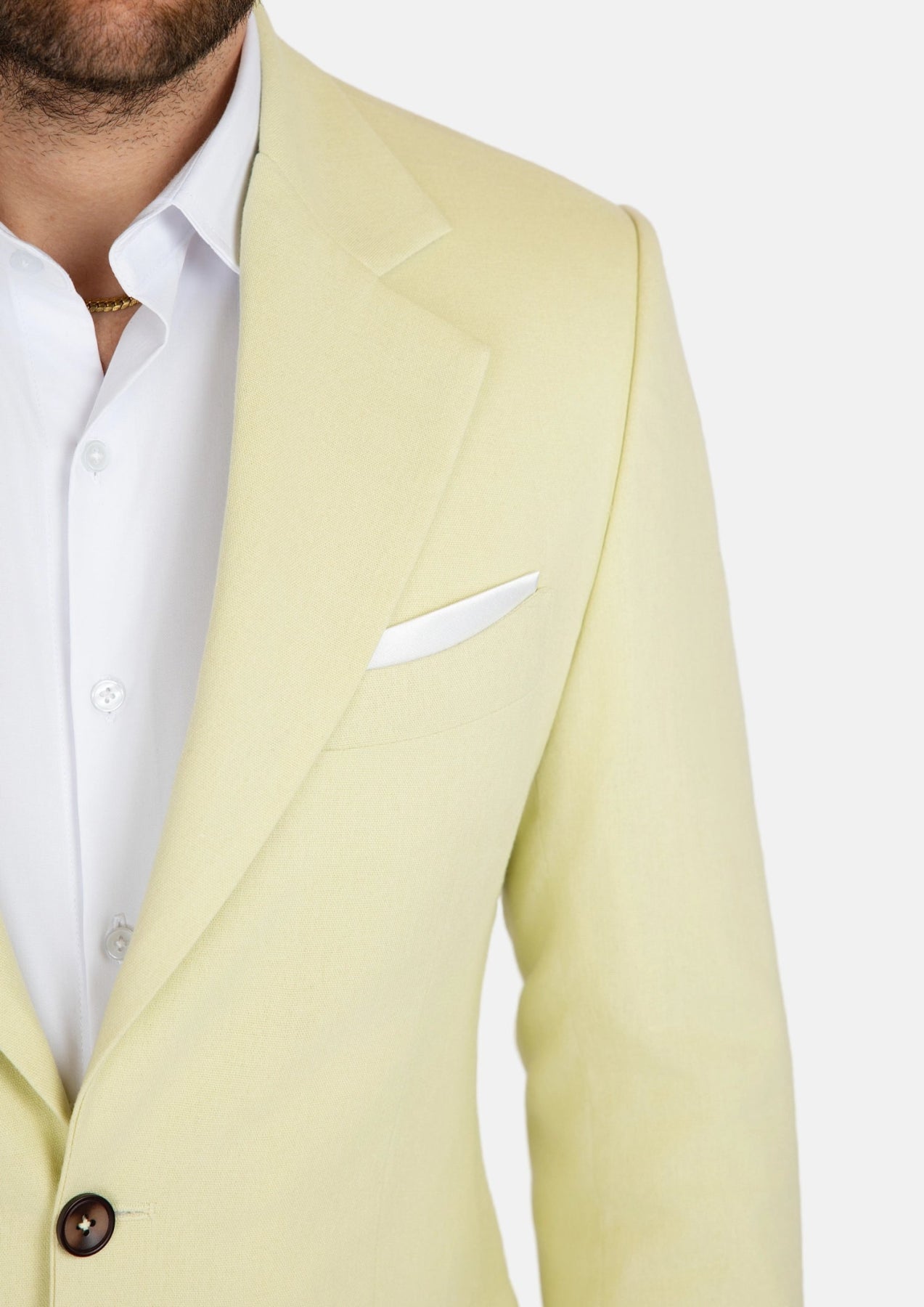 Ellis Olive Cream Linen Blend Jacket - SARTORO510