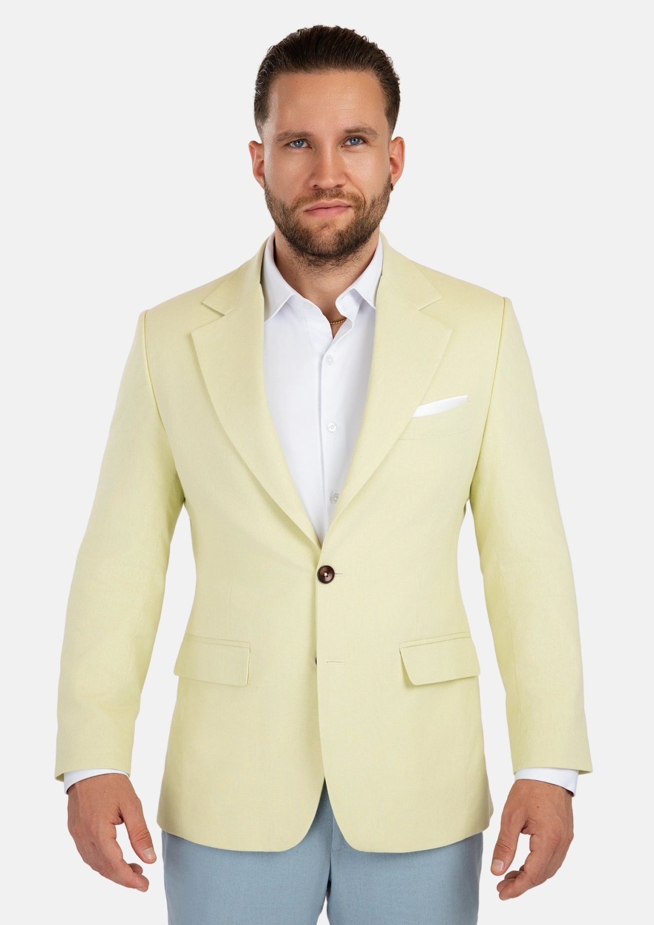 Ellis Olive Cream Linen Blend Jacket - SARTORO866