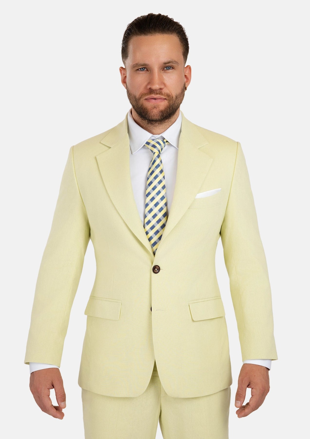 Ellis Olive Cream Linen Blend Suit