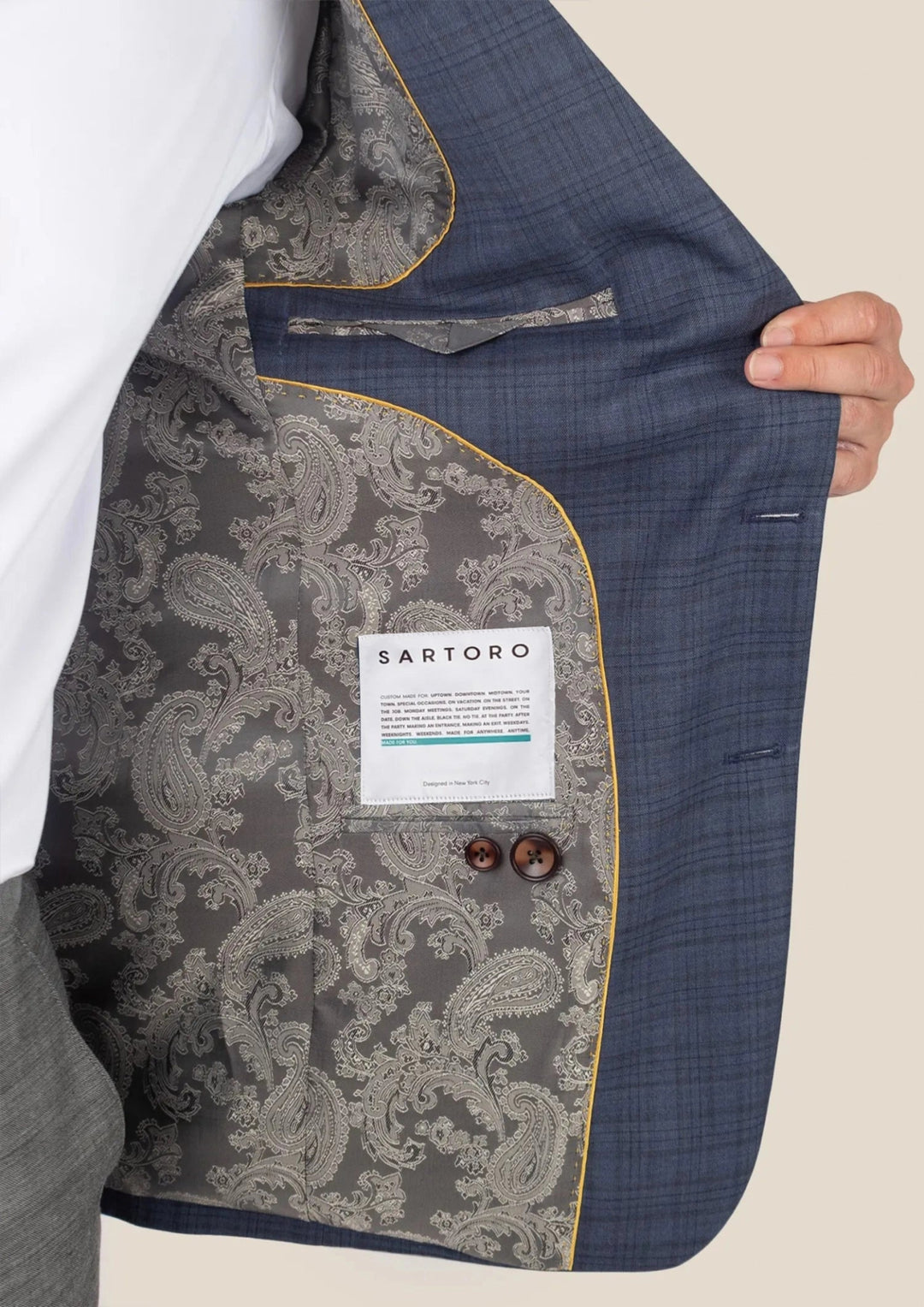 Ellis Twilight Blue Plaid Jacket - SARTORO