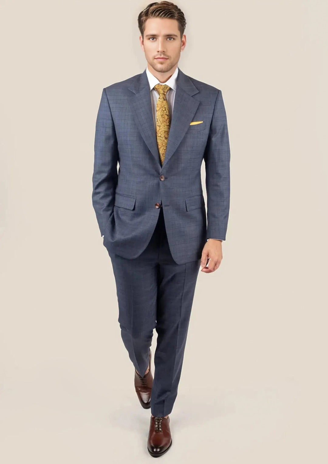 Ellis Twilight Blue Plaid Suit - SARTORO