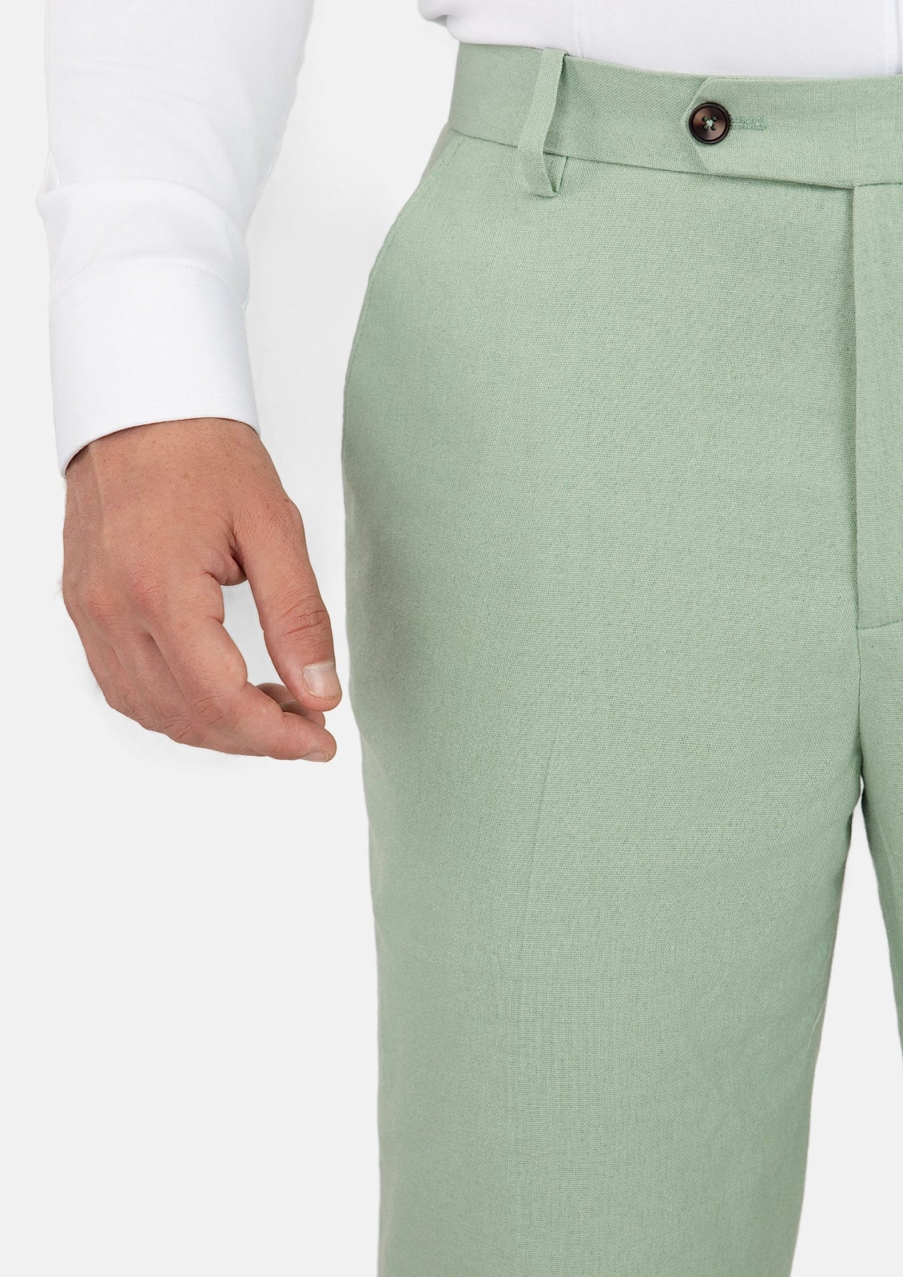 Fern Green Linen Pants - SARTORO272