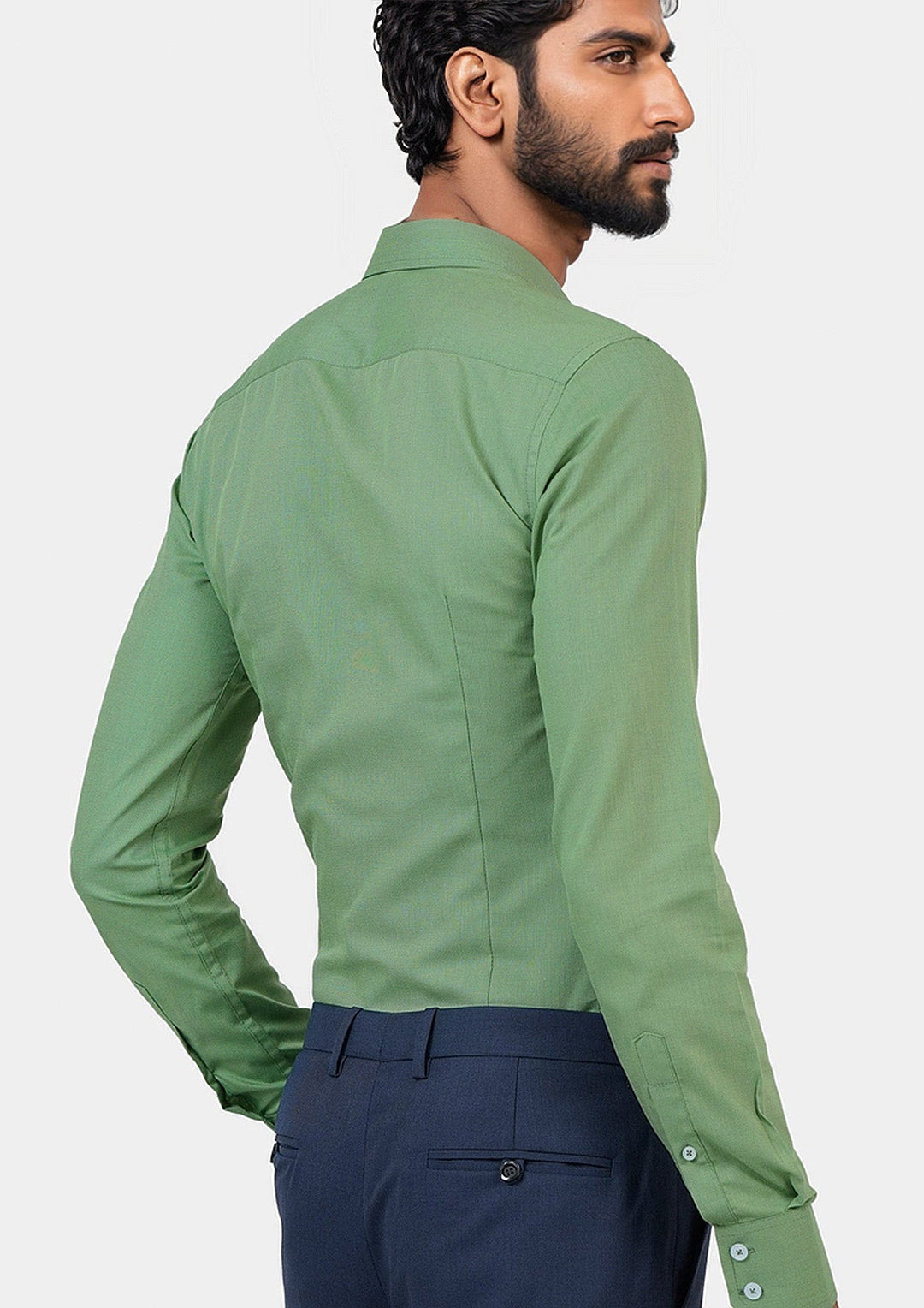Forest Green Egyptian Cotton Broadcloth Shirt - SARTORO
