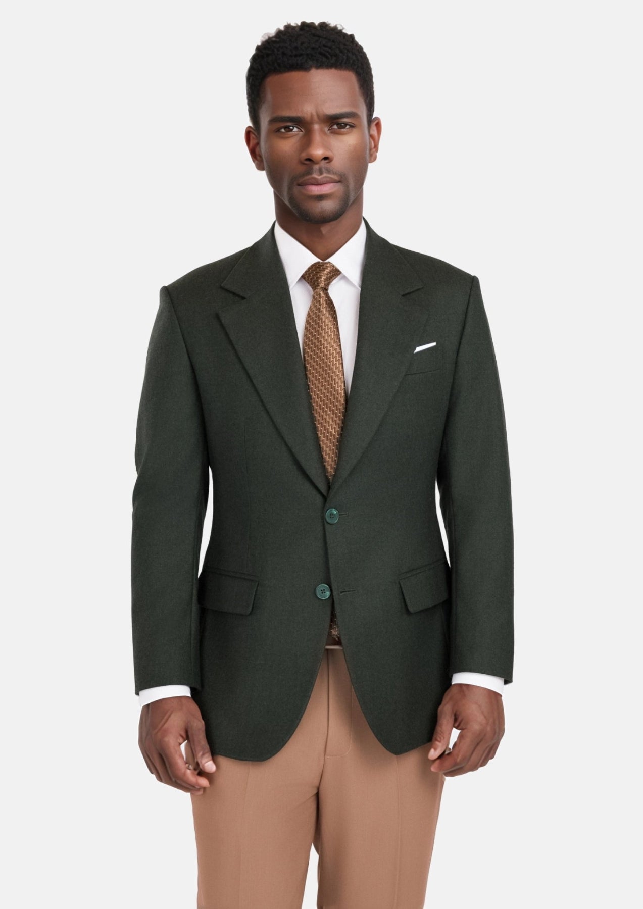 Forest Green Flannel Ellis Jacket - SARTORO411