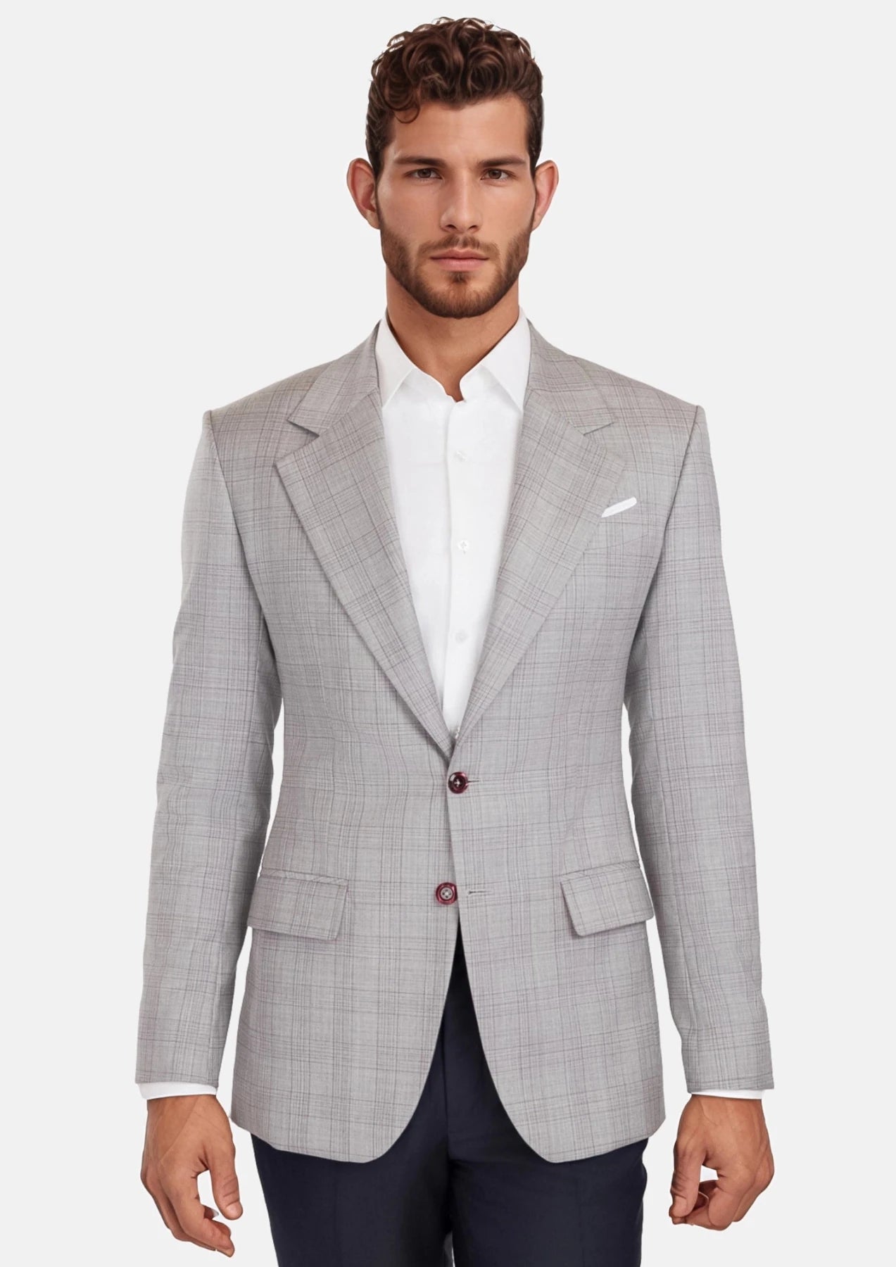 French Gray Checked Ellis Jacket - SARTORO207