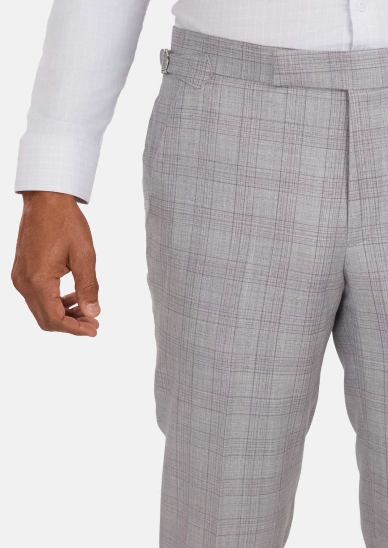 French Gray Checked Pants