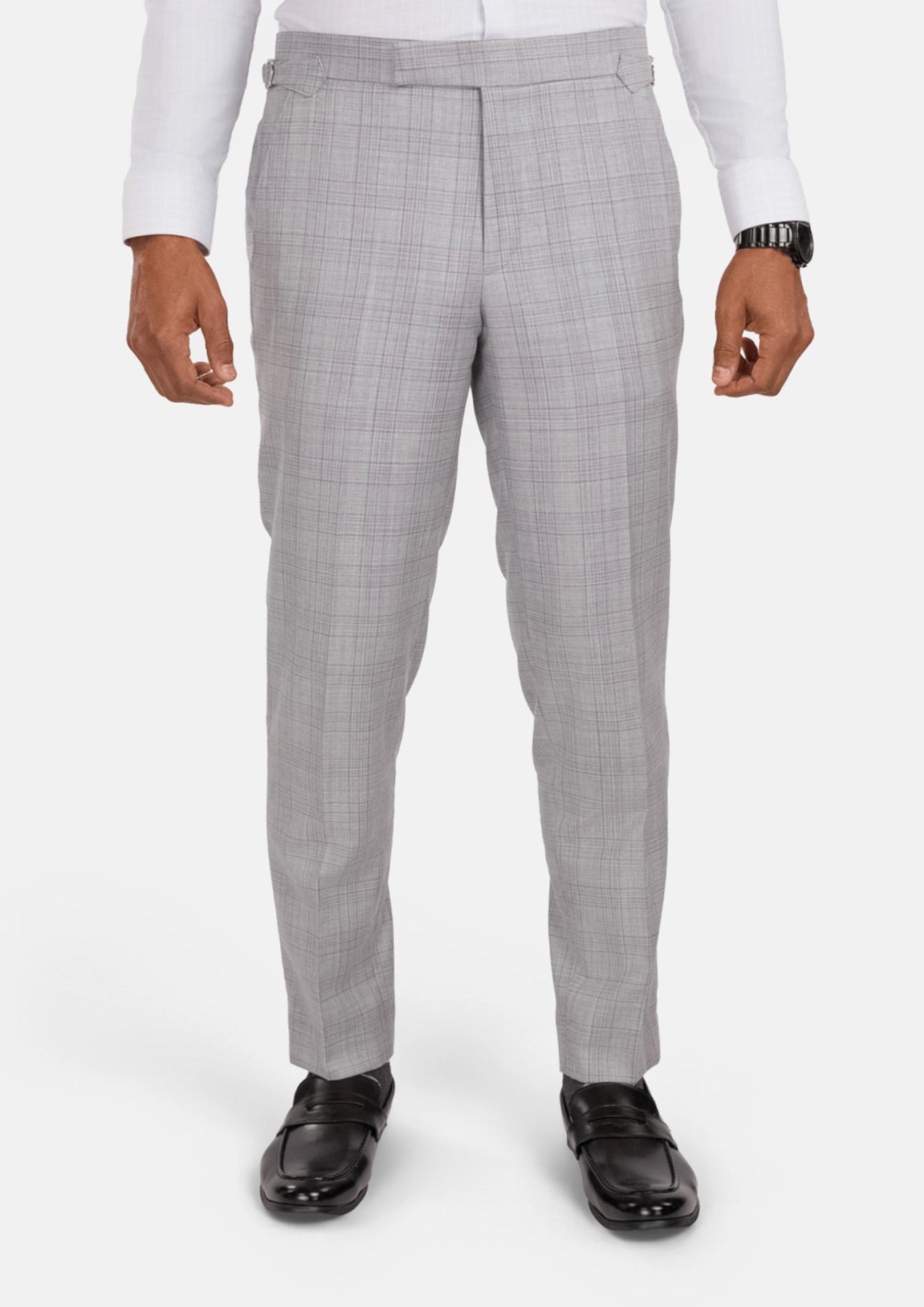 French Gray Checked Pants