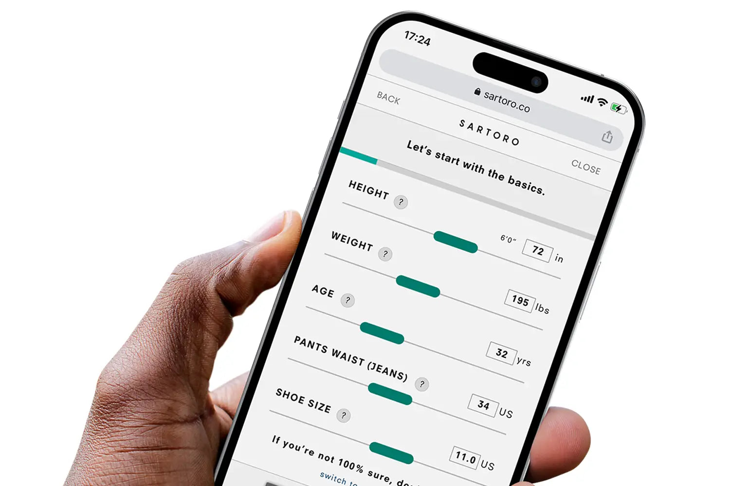 iPhone with Digital Tailor app