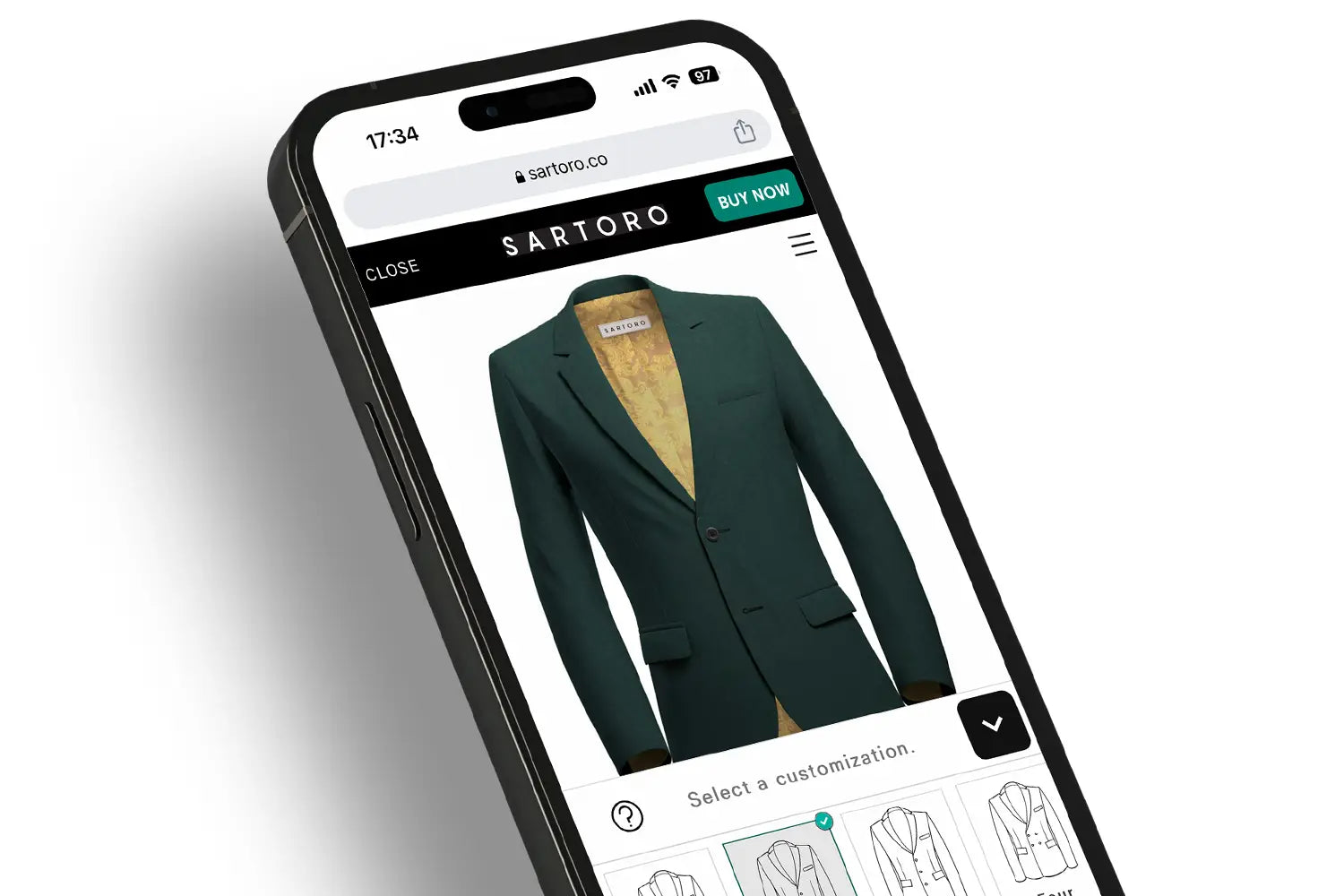iPhone with suit designer