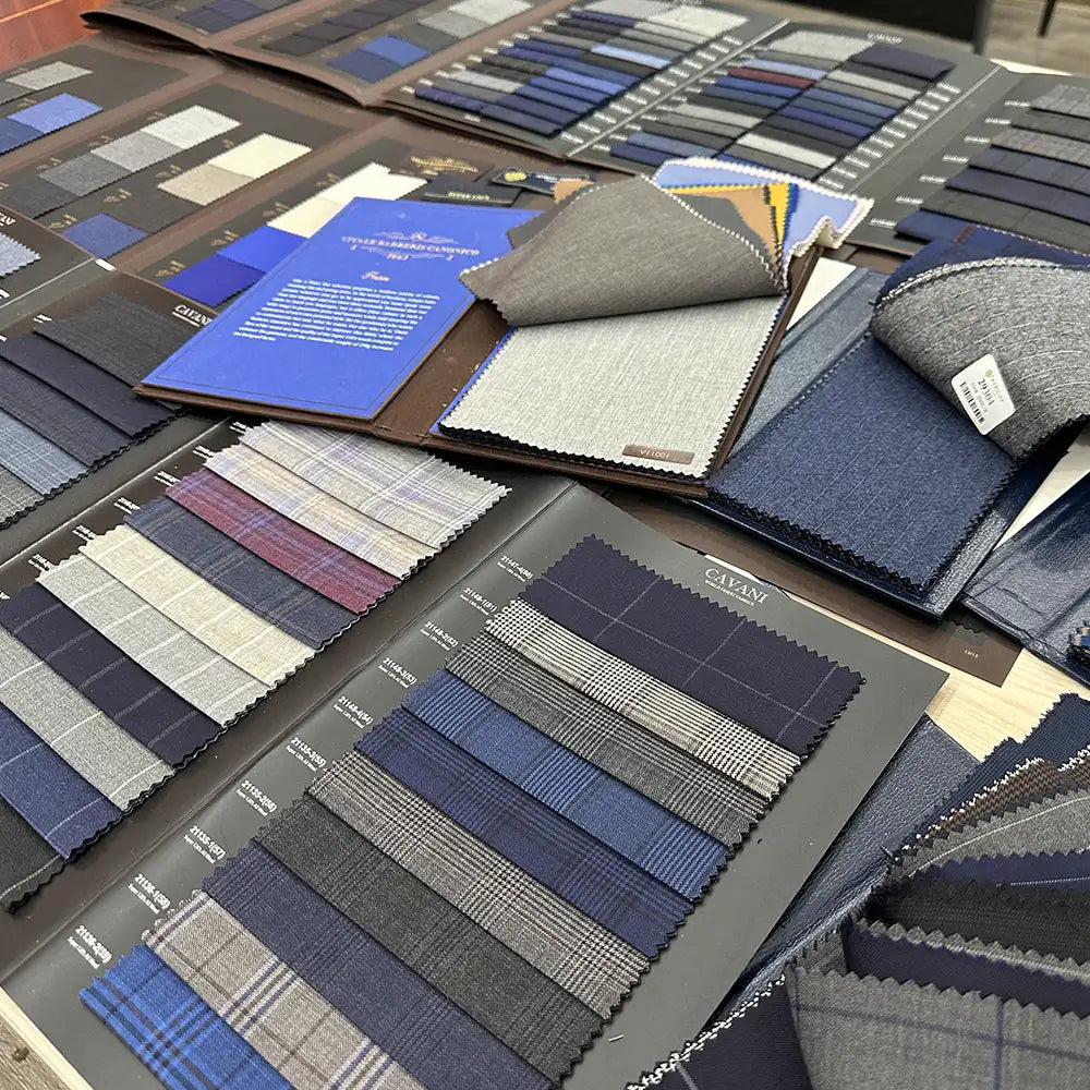 Fabrics on table