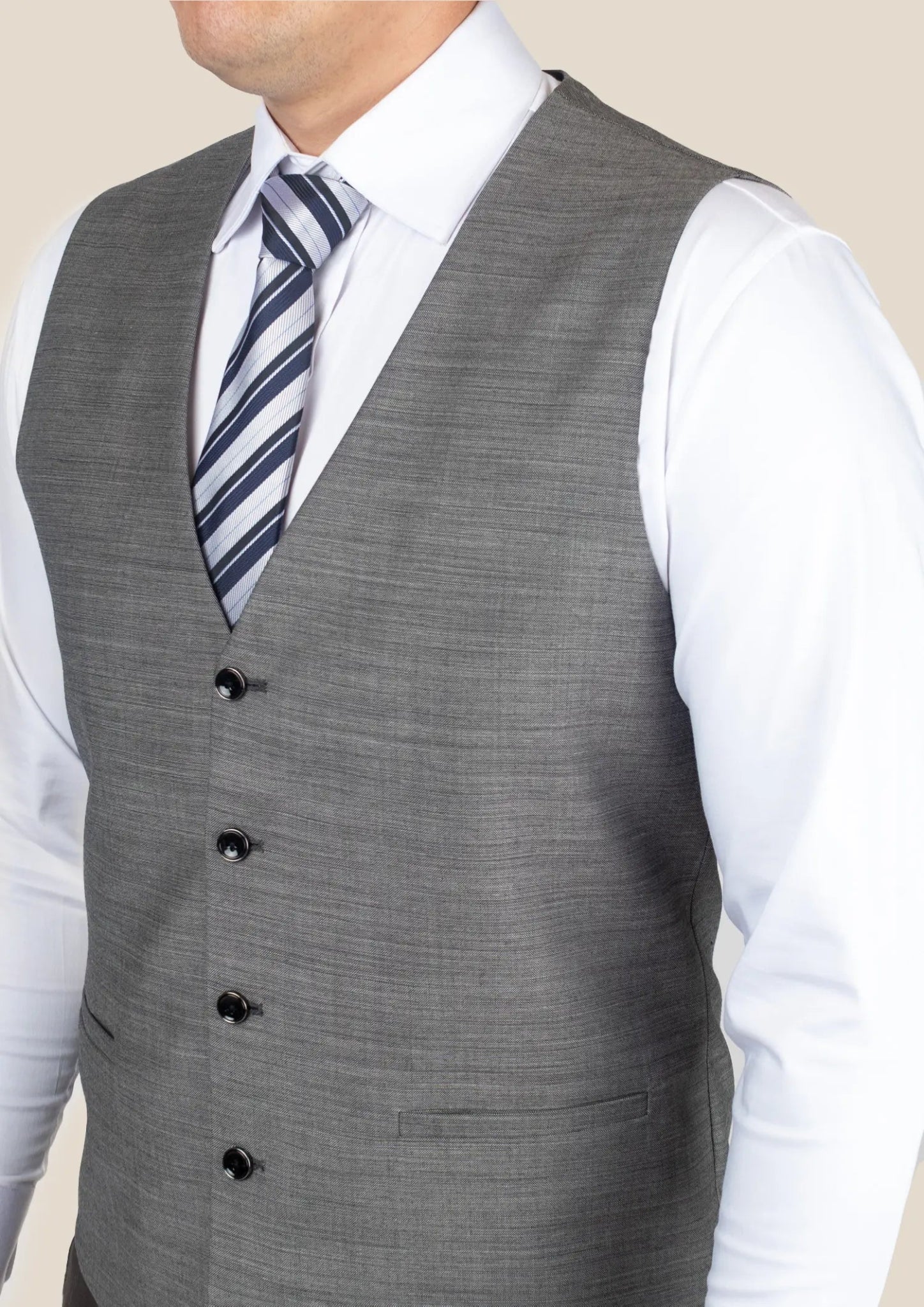 Granite Grey Birdseye Vest - SARTORO271