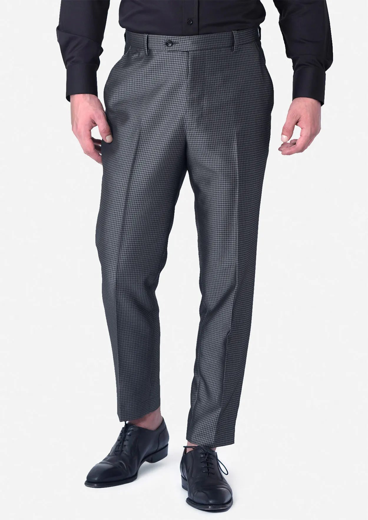 Grey Microcheck Pants - SARTORO32