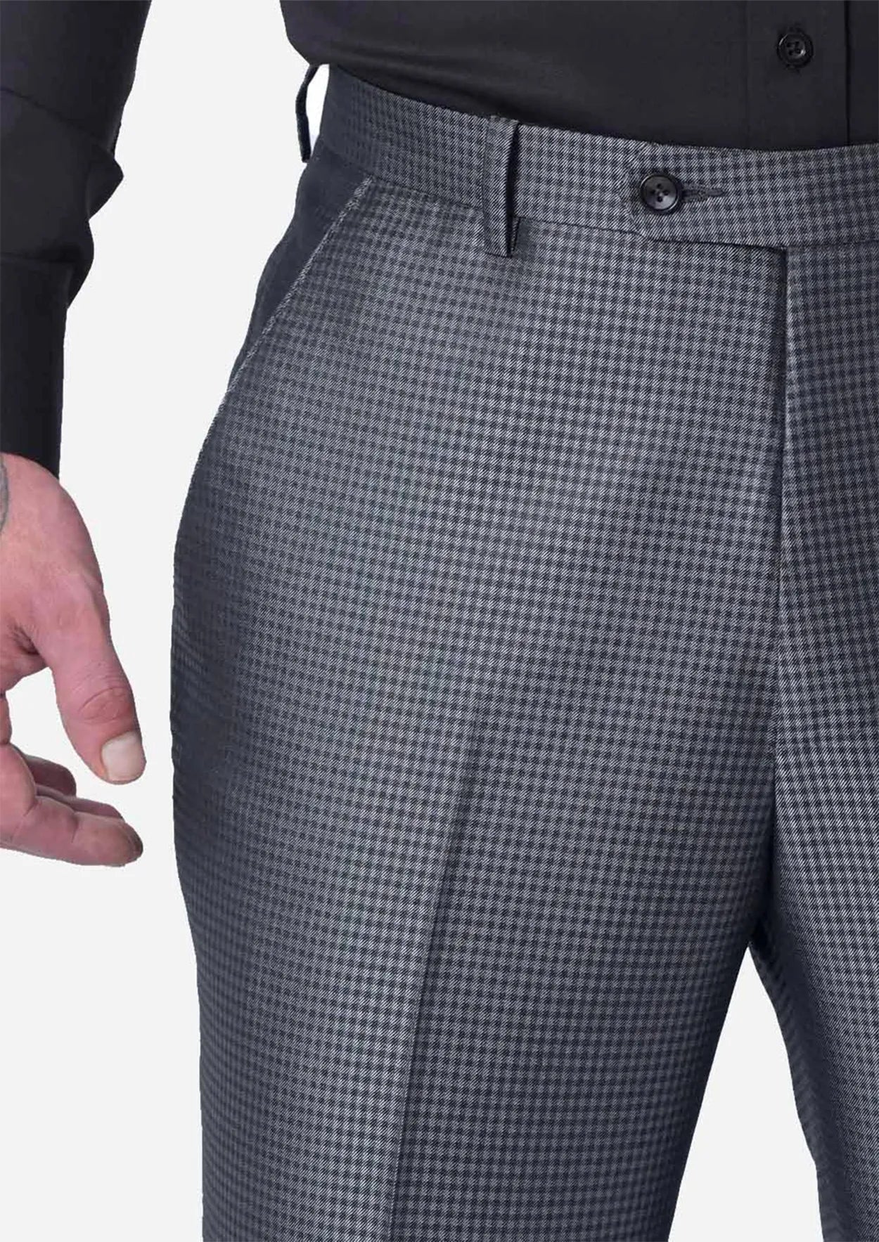 Grey Microcheck Pants - SARTORO425