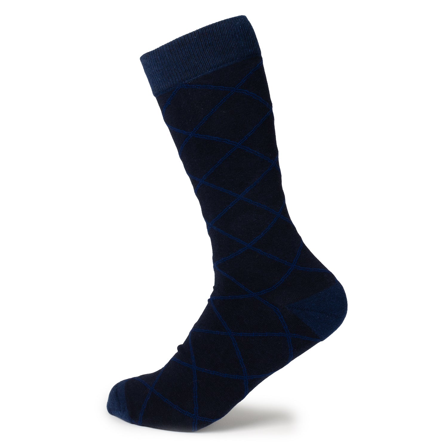 Grid Navy Men's Socks - SARTORO571