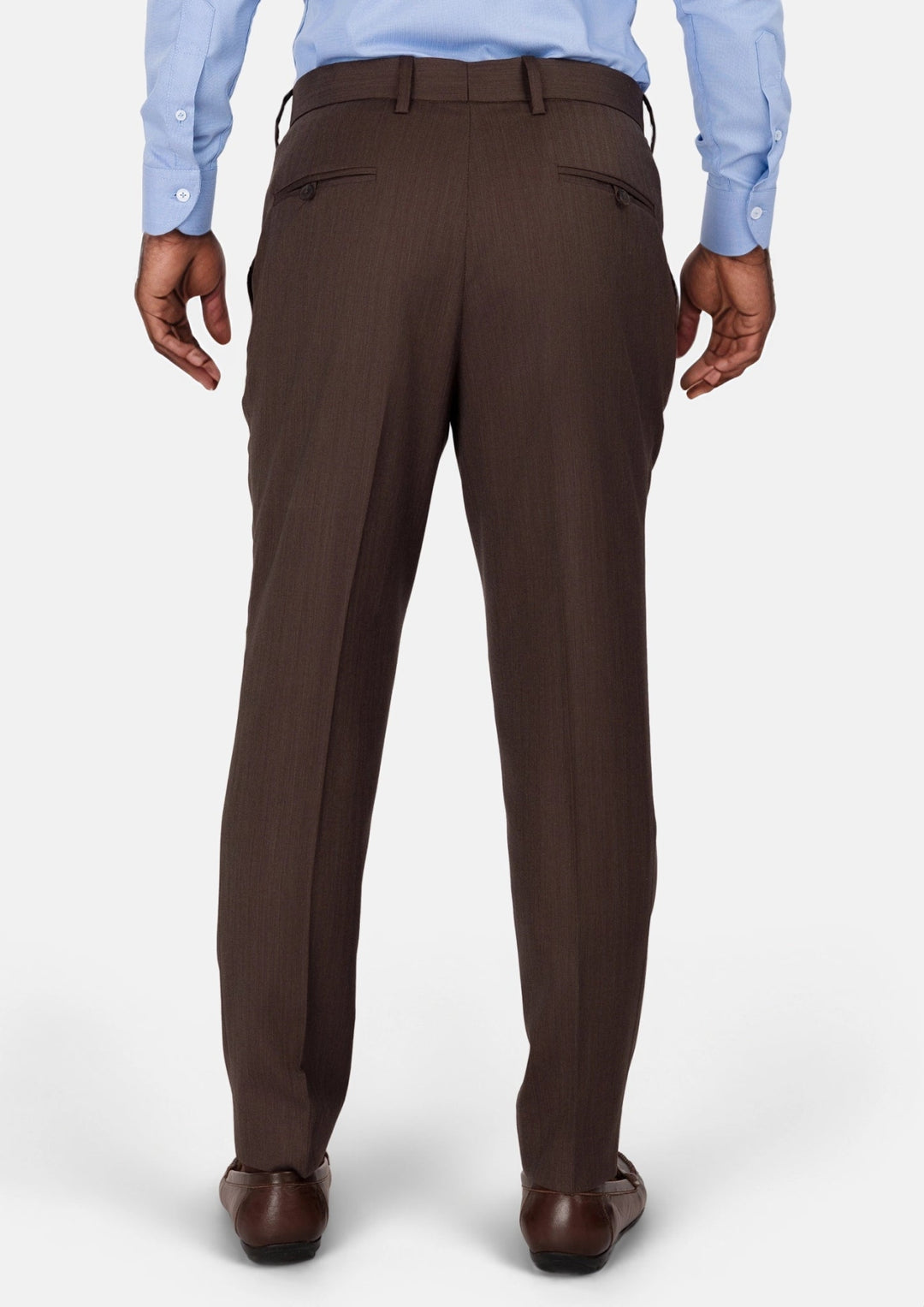 Hickory Brown Herringbone Pants - SARTORO