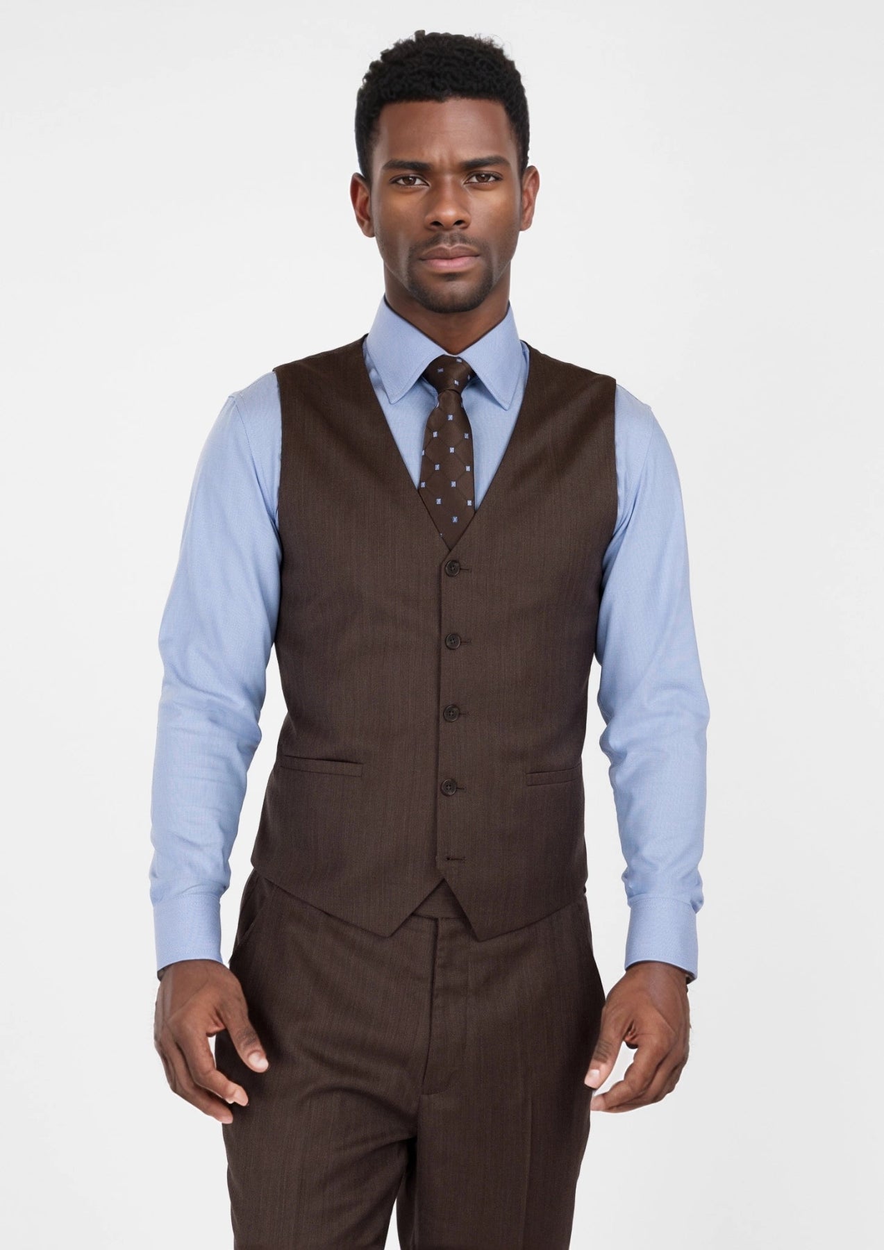 Hickory Brown Herringbone Vest437