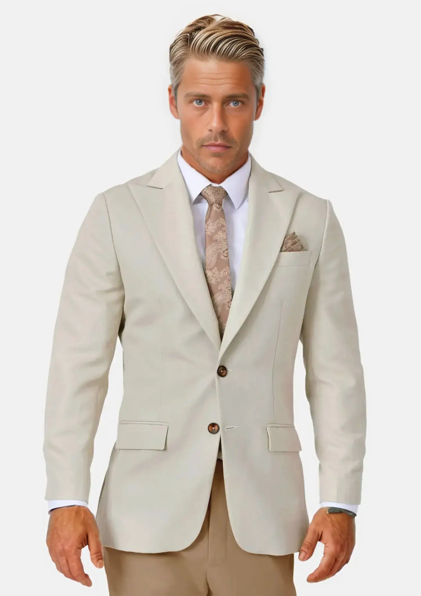 Hudson Ivory Cotton Jacket - SARTORO953