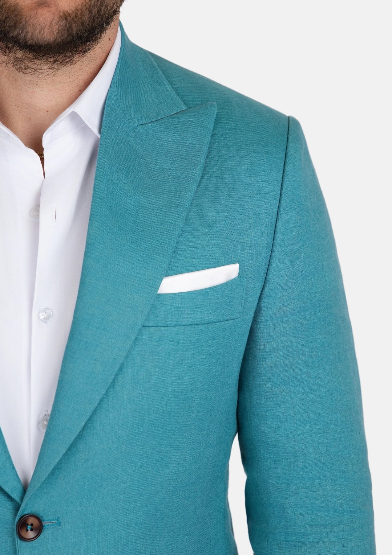 Hudson Turkish Blue Linen Jacket - SARTORO583