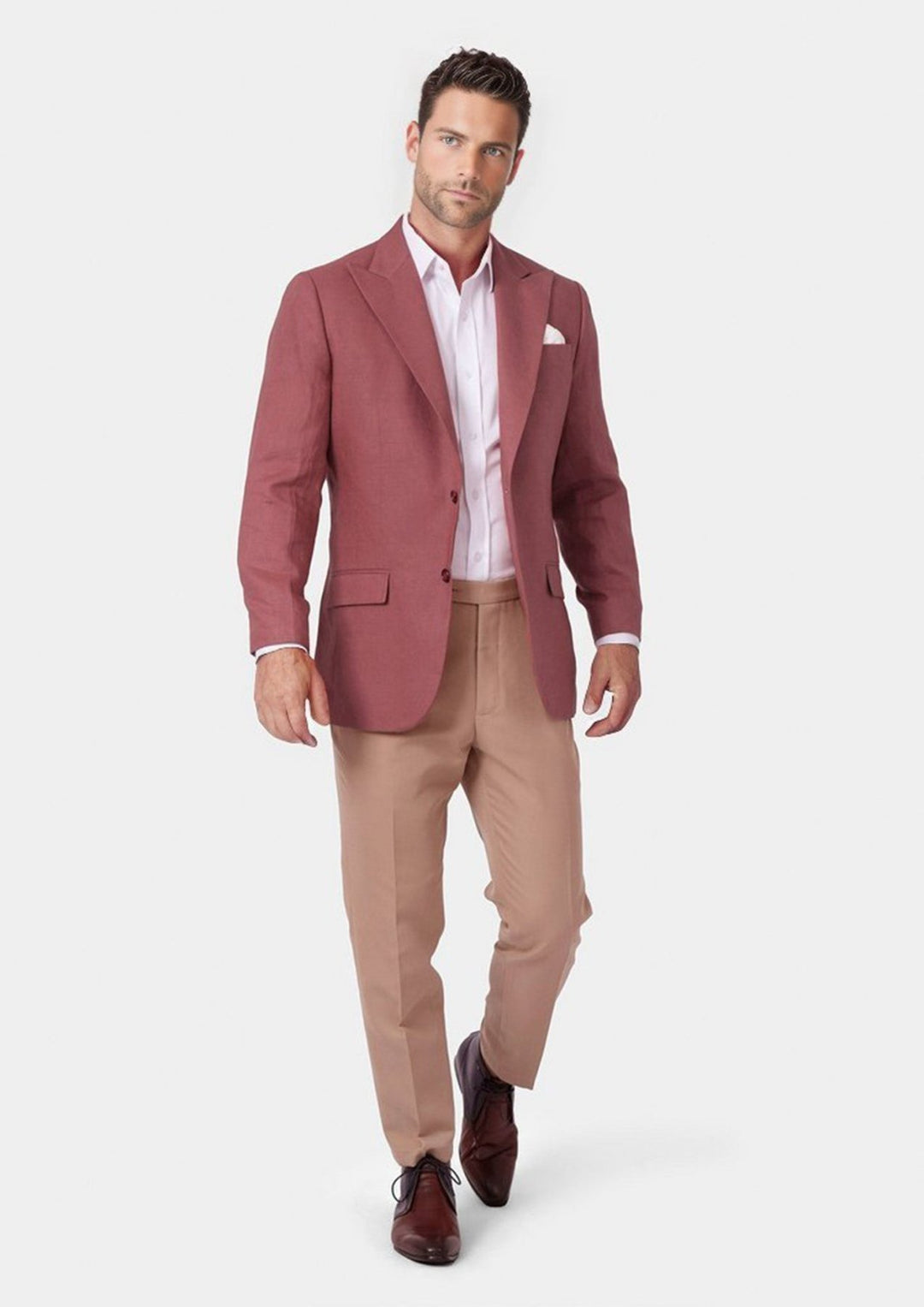 Hudson Tuscan Red Linen Jacket - SARTORO