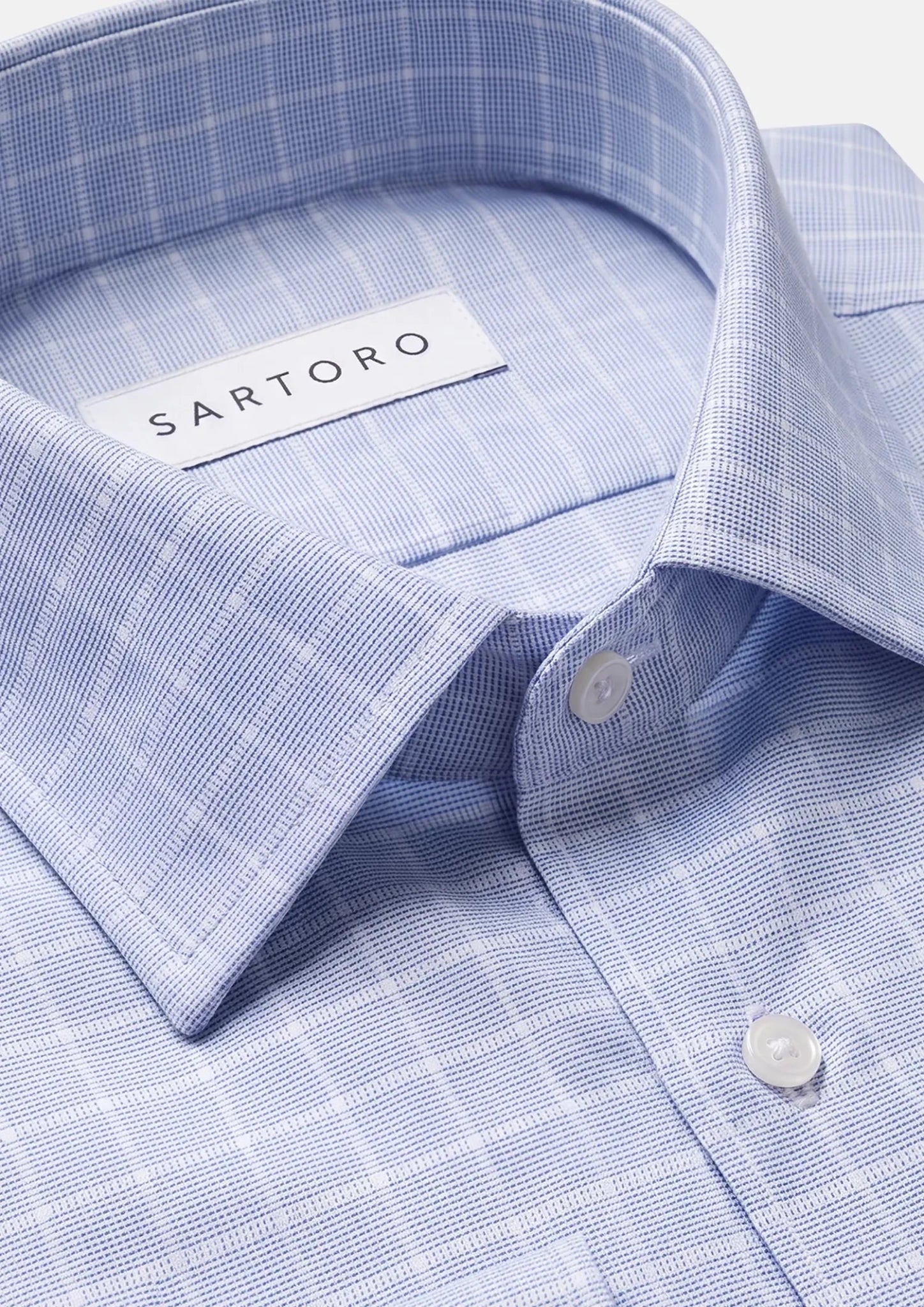 Icy Blue Grid Shirt - SARTORO902