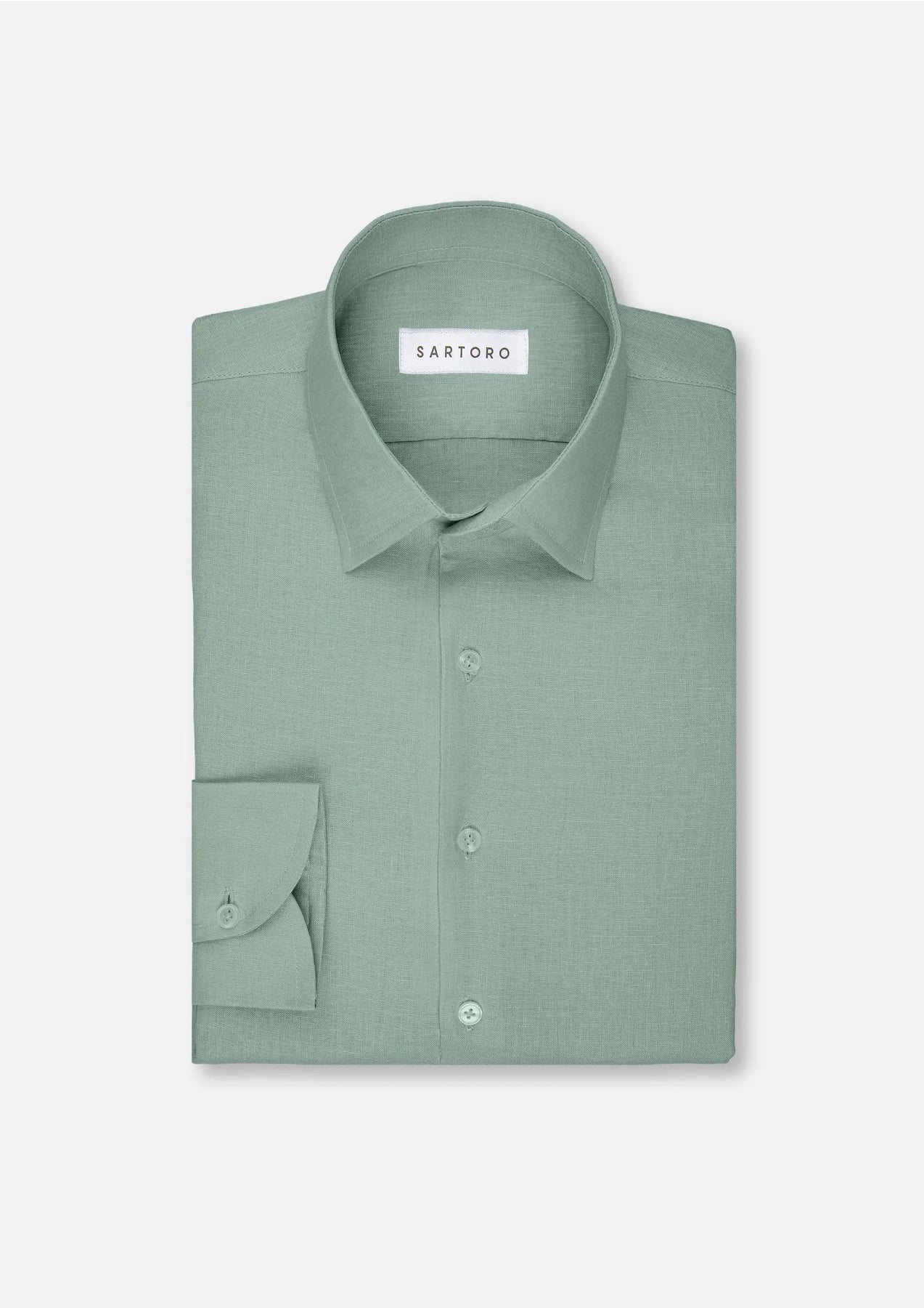 Men's Jade Green Linen Shirt | SARTORO Men's Jade Green Linen Shirt | SARTORO