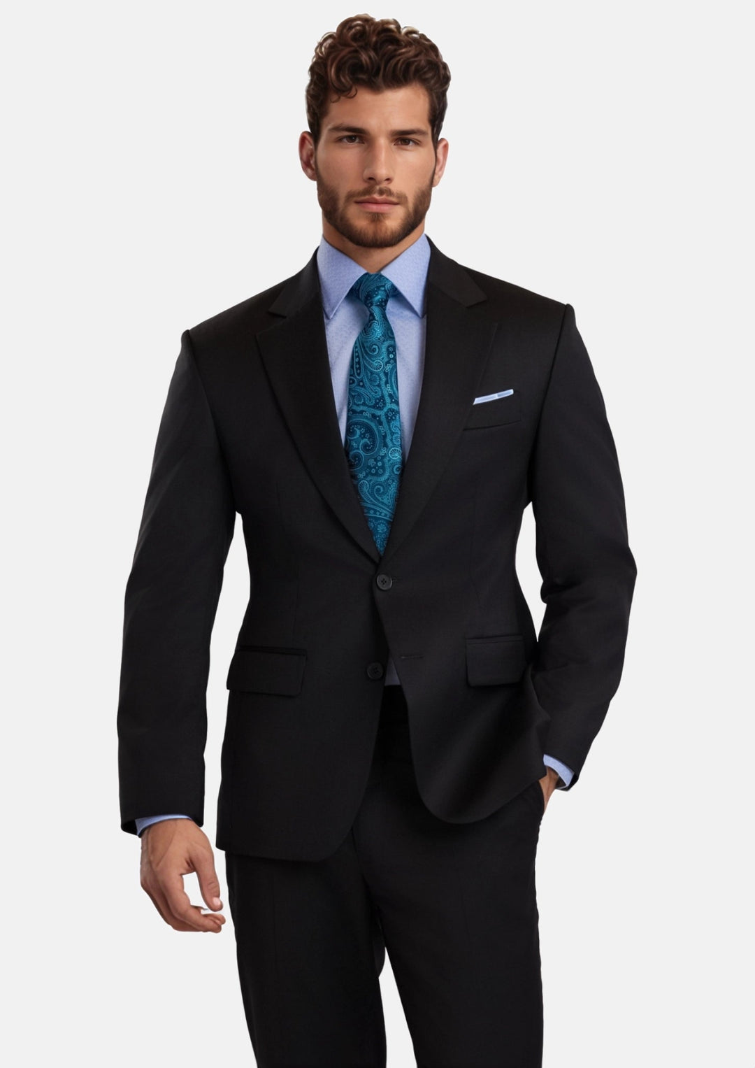 Jet Black Performance Stretch Suit - SARTORO