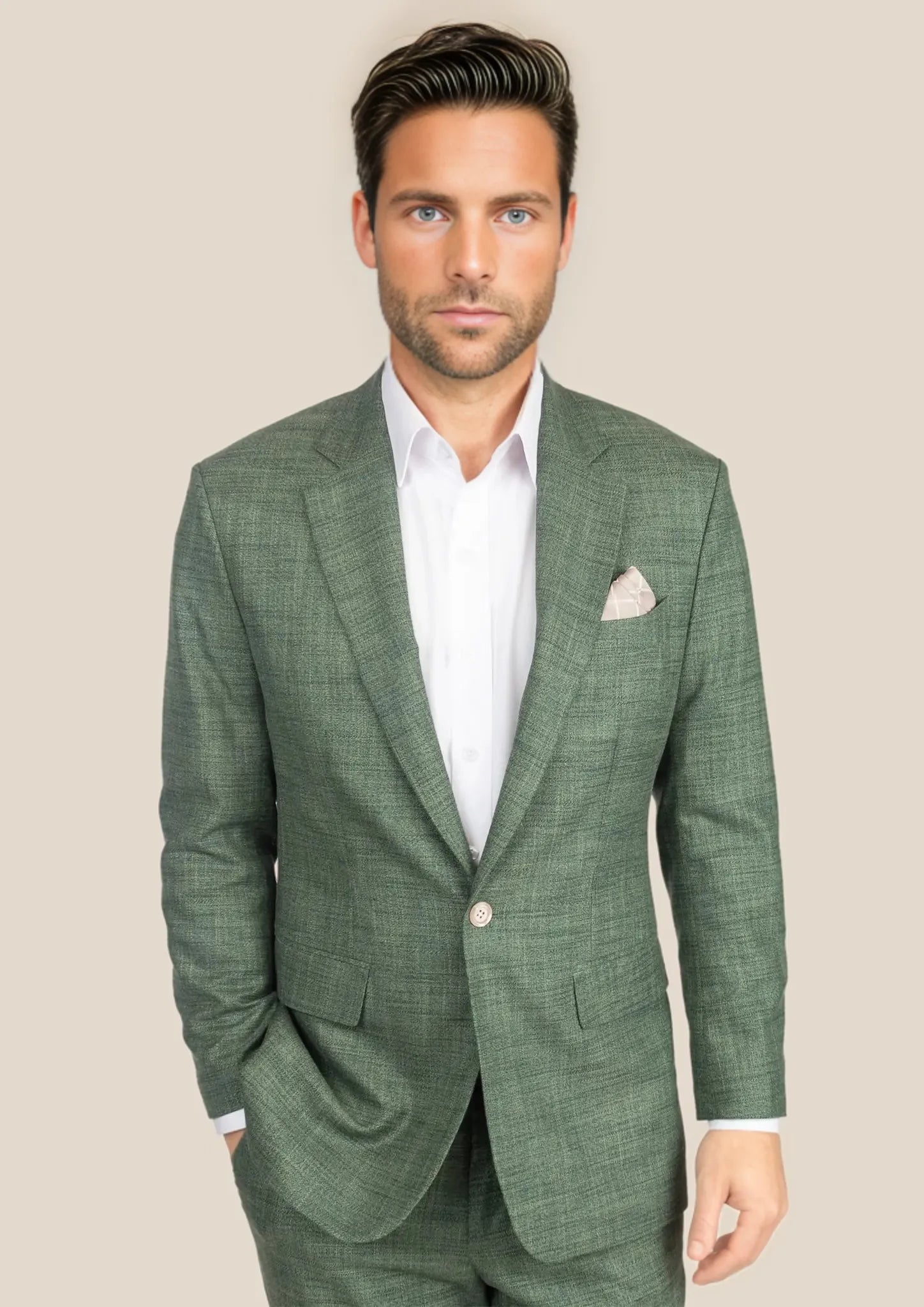 Men's Lafayette Aspen Green Hopsack Suit | SARTORO Men's Lafayette Aspen Green Hopsack Suit | SARTORO
