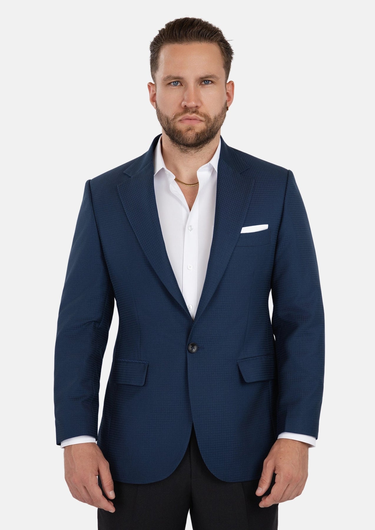Lafayette Blue Microcheck Jacket - SARTORO215