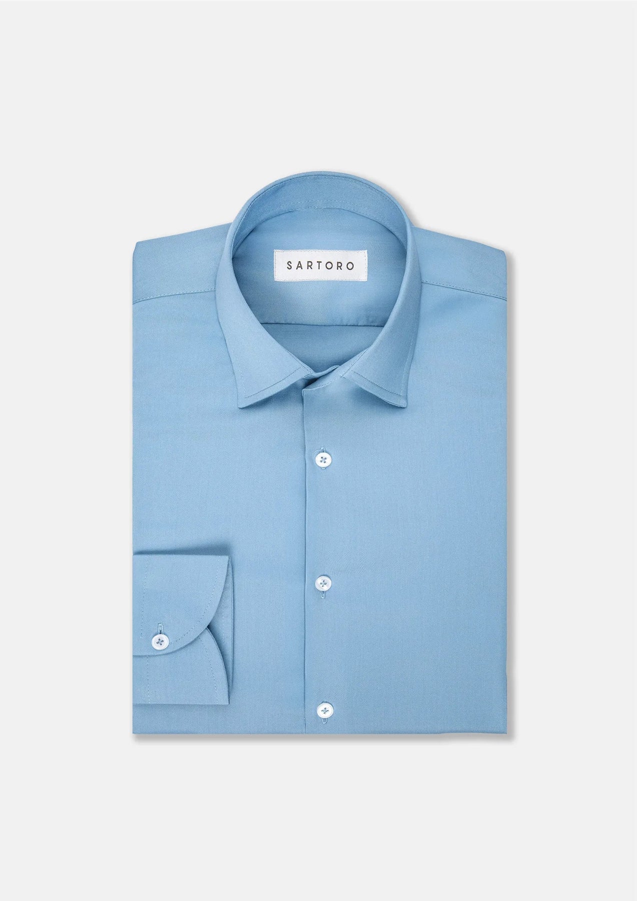 Light Blue Steel Bamboo Shirt - SARTORO506