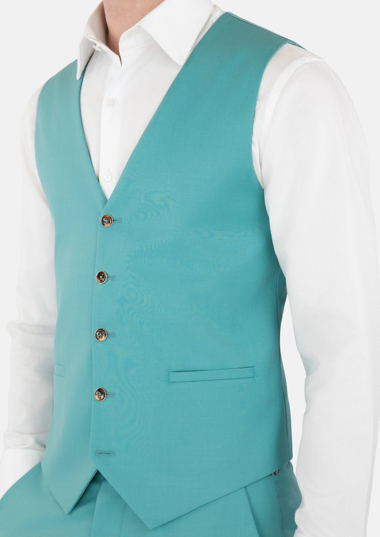 Light Teal Performance Stretch Vest - SARTORO766