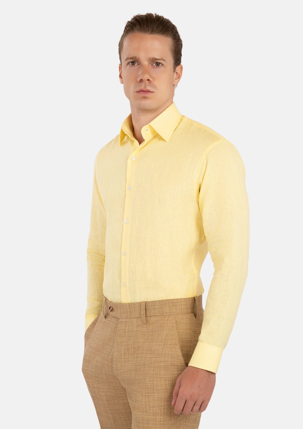 Light Yellow Linen Shirt
