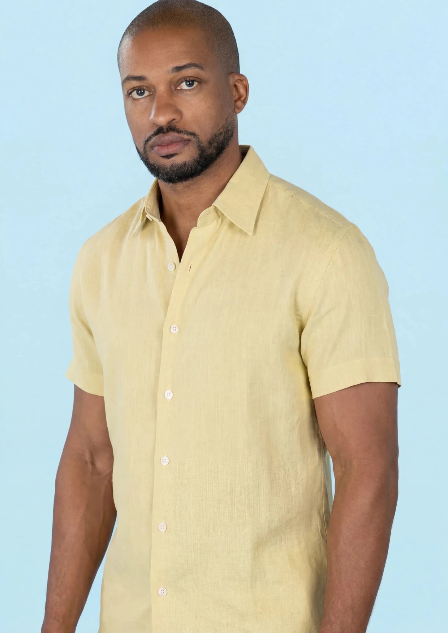 Light Yellow Linen T-Shirt811