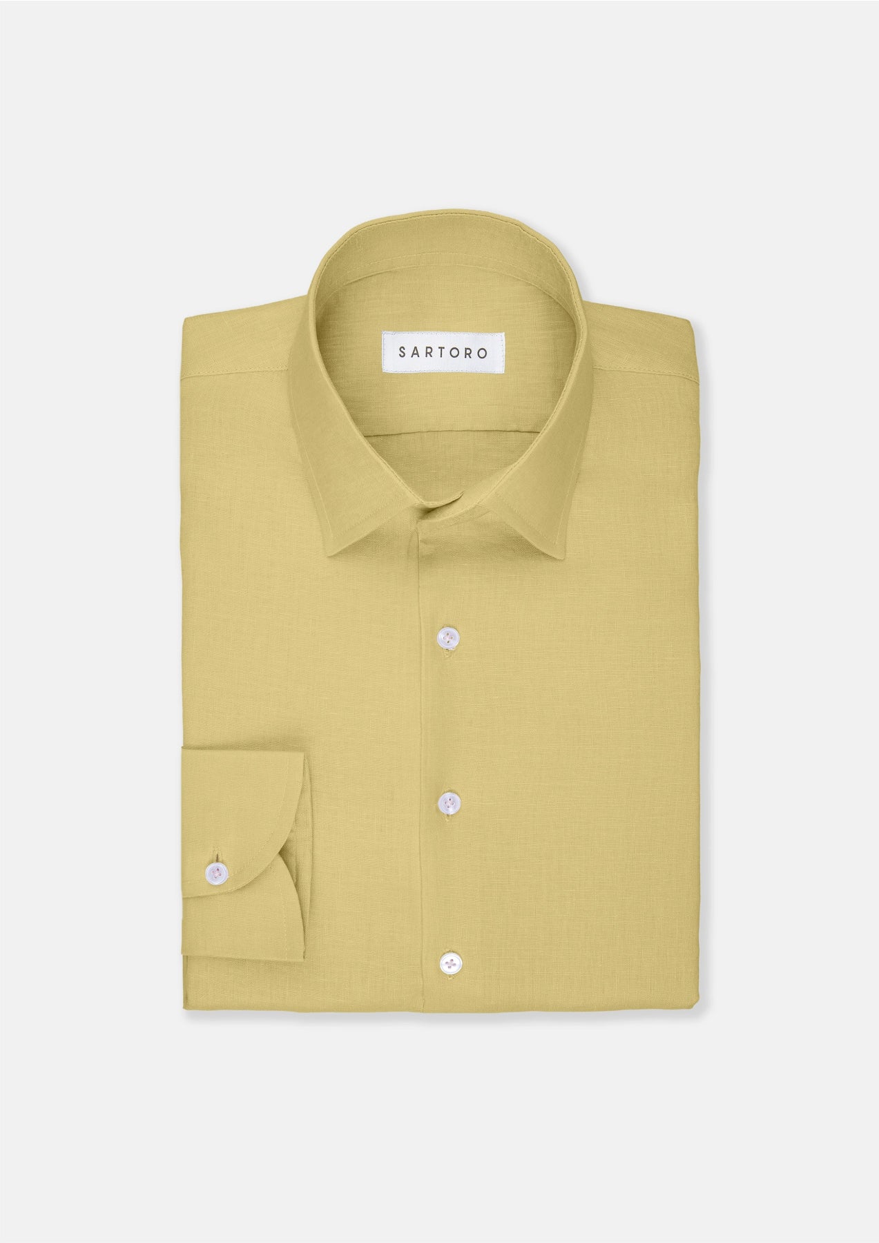 open lace back dress Men's Light Olive Linen Shirt