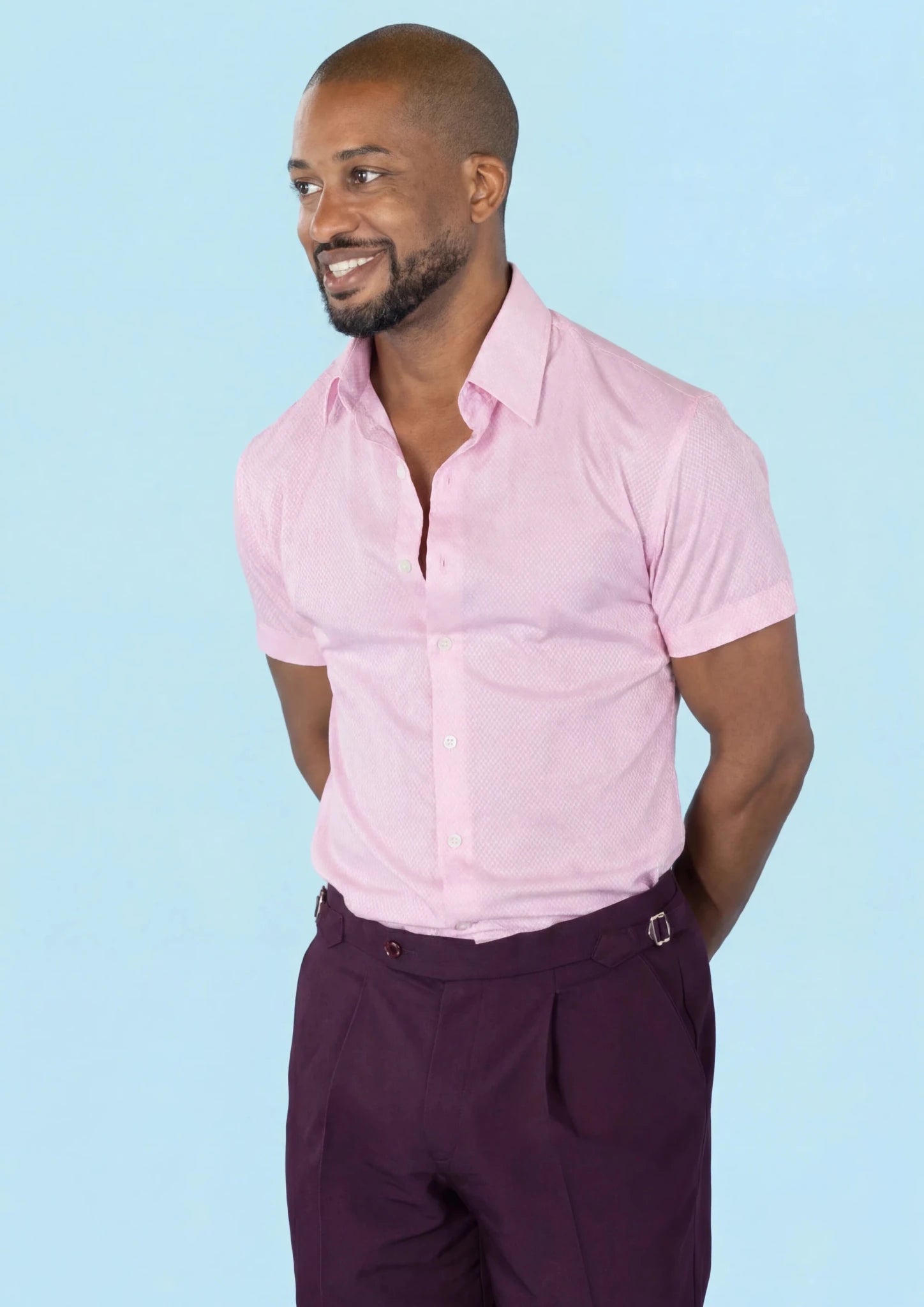 Lilac Linen Blend T-Shirt - SARTORO547