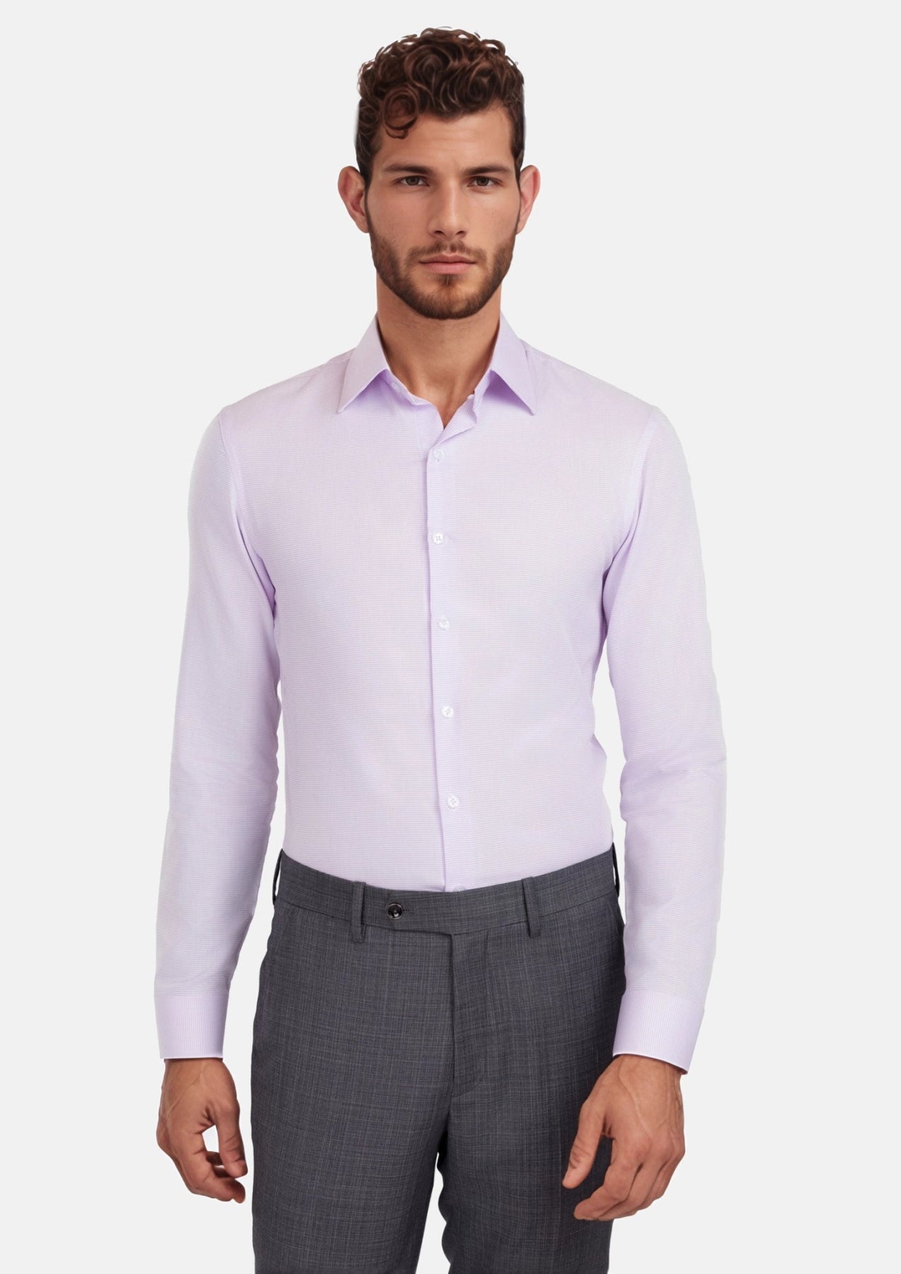 Lilac Textured Shirt - SARTORO905