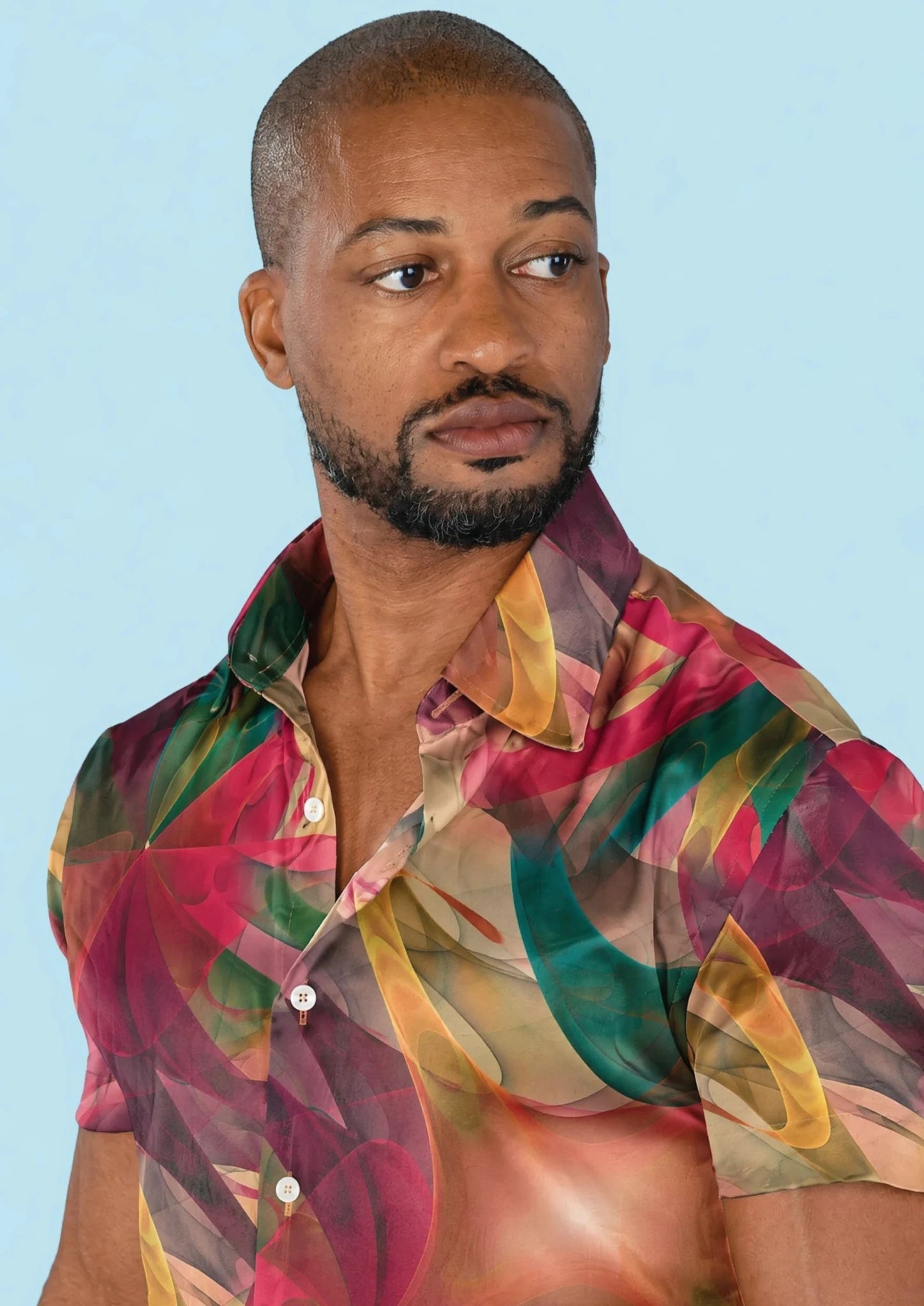 Magenta Swirl Silk Shirt - SARTORO72
