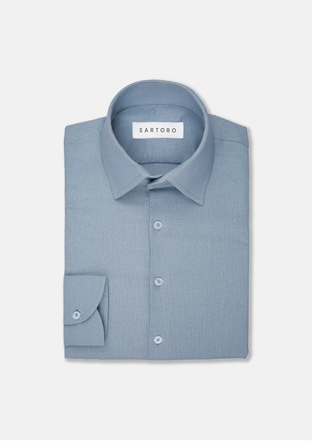 Maya Blue Linen Blend Shirt - SARTORO