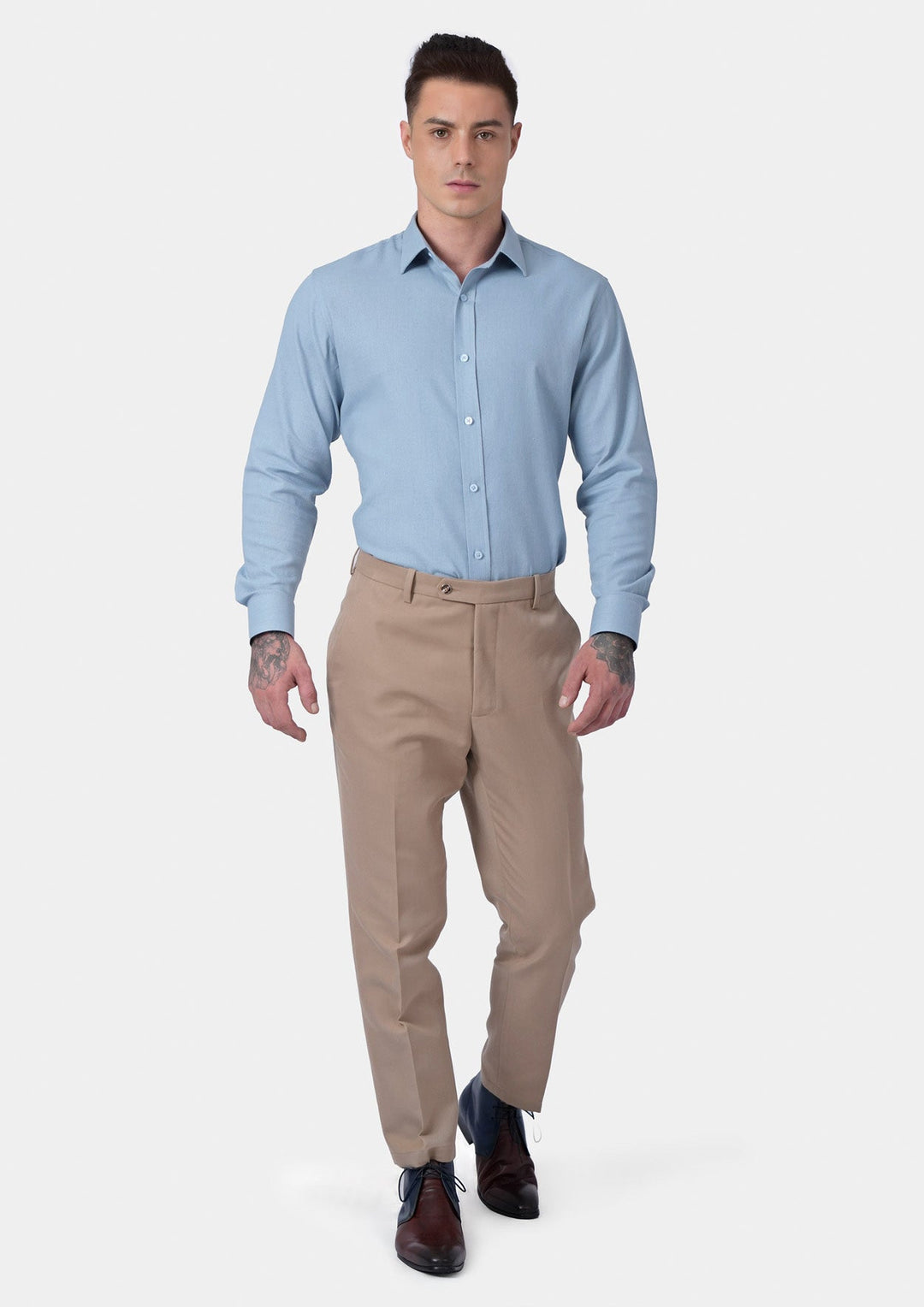 Maya Blue Linen Blend Shirt - SARTORO