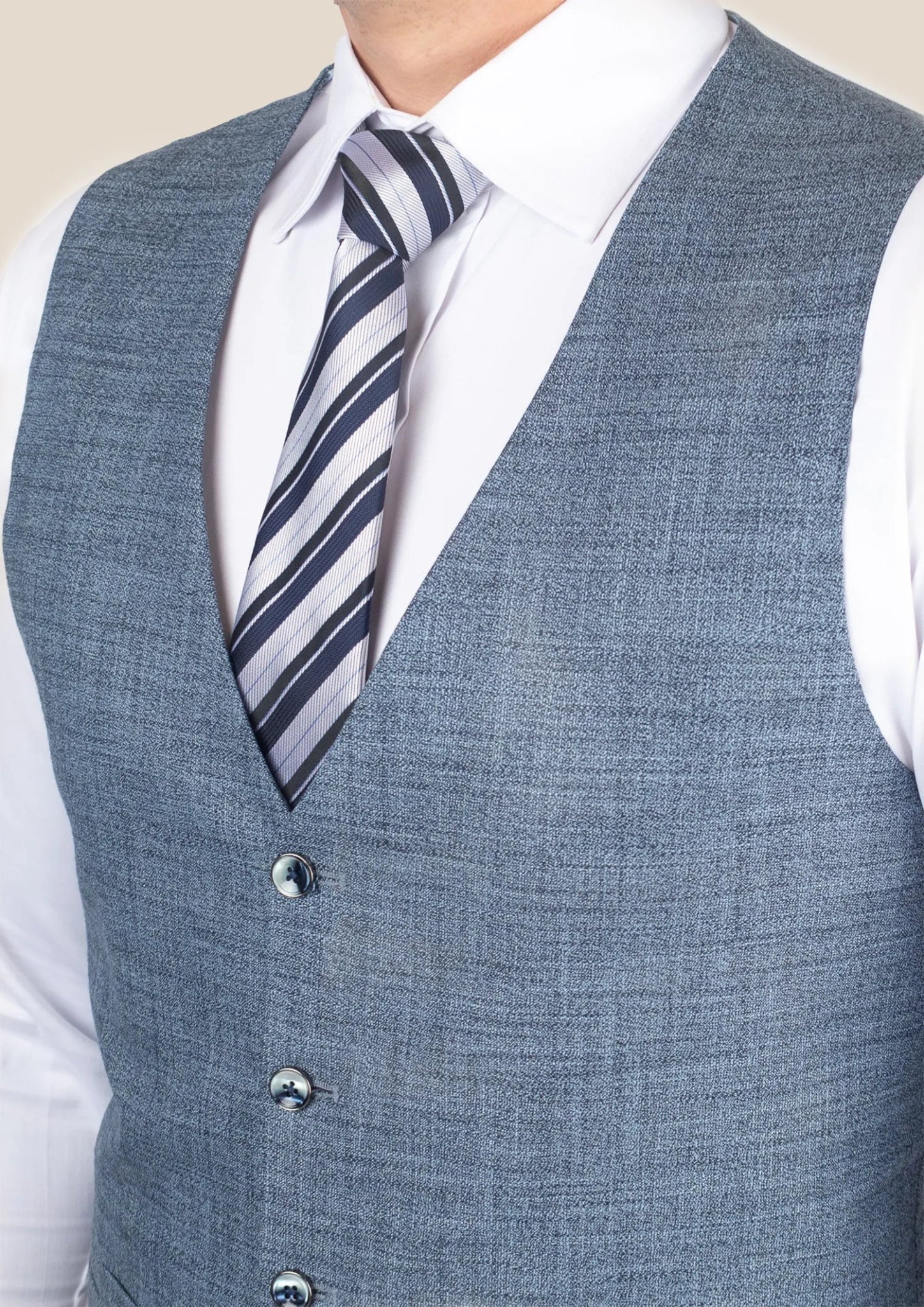 Mid Blue Hopsack Vest