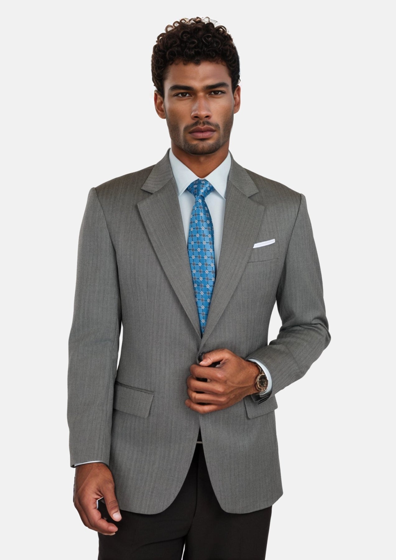 Mid Grey Herringbone Astor Jacket