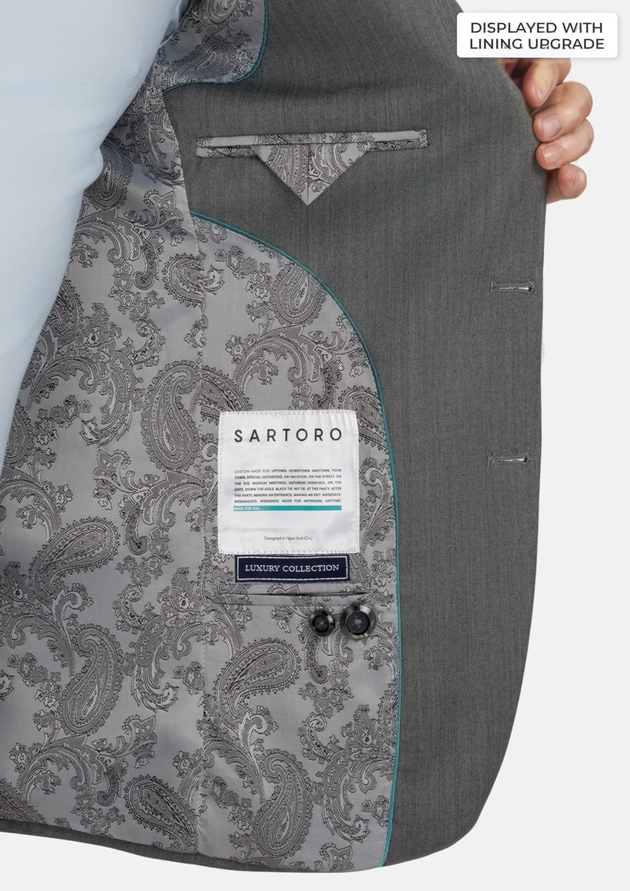 Mid Grey Herringbone Astor Suit