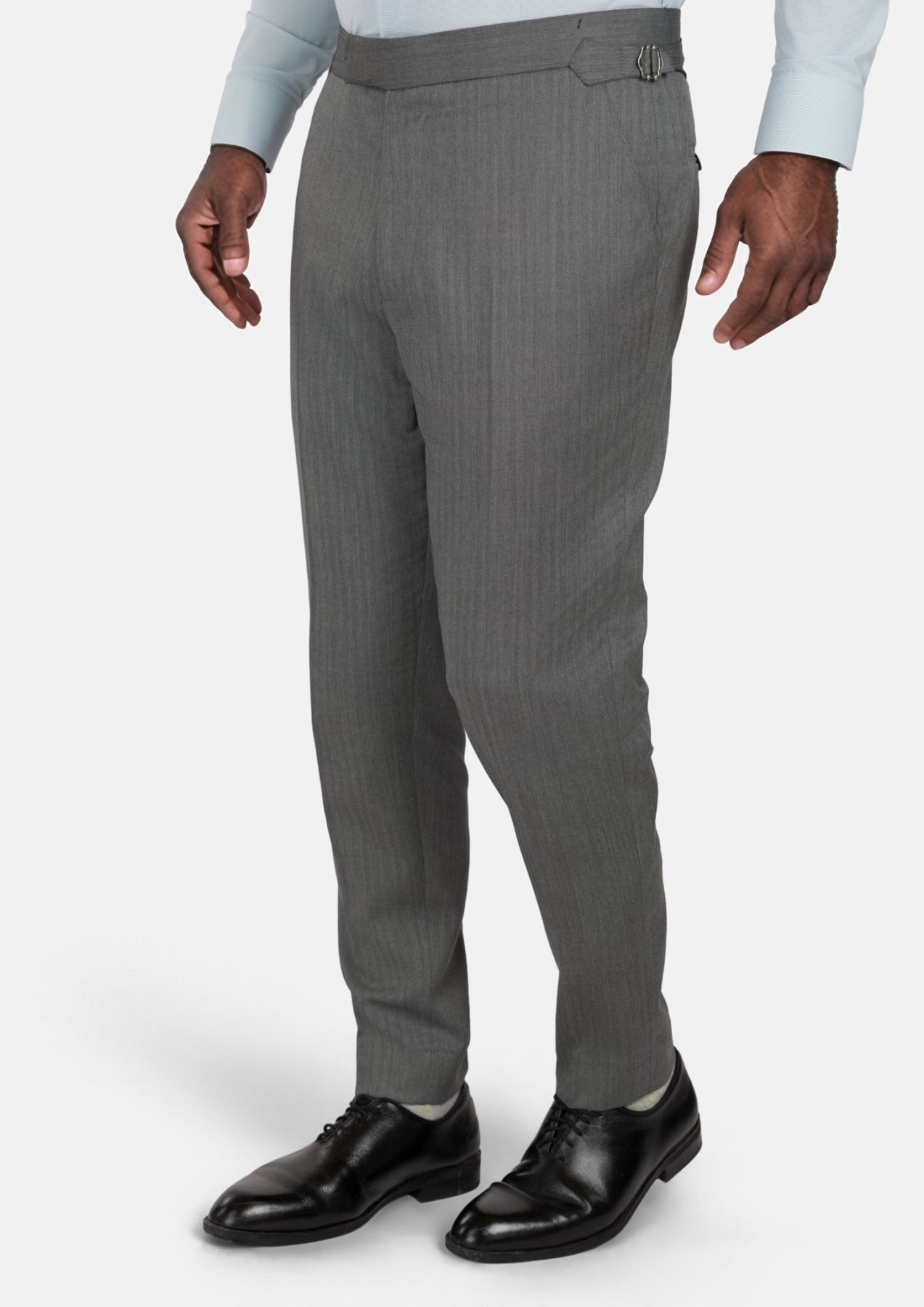 Mid Grey Herringbone Pants