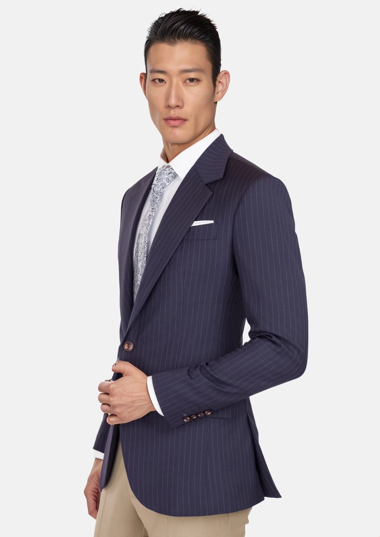 Midnight Blue Pinstripe Ellis Jacket