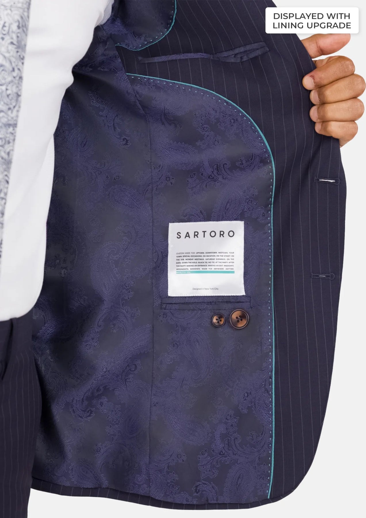 Midnight Blue Pinstripe Ellis Jacket