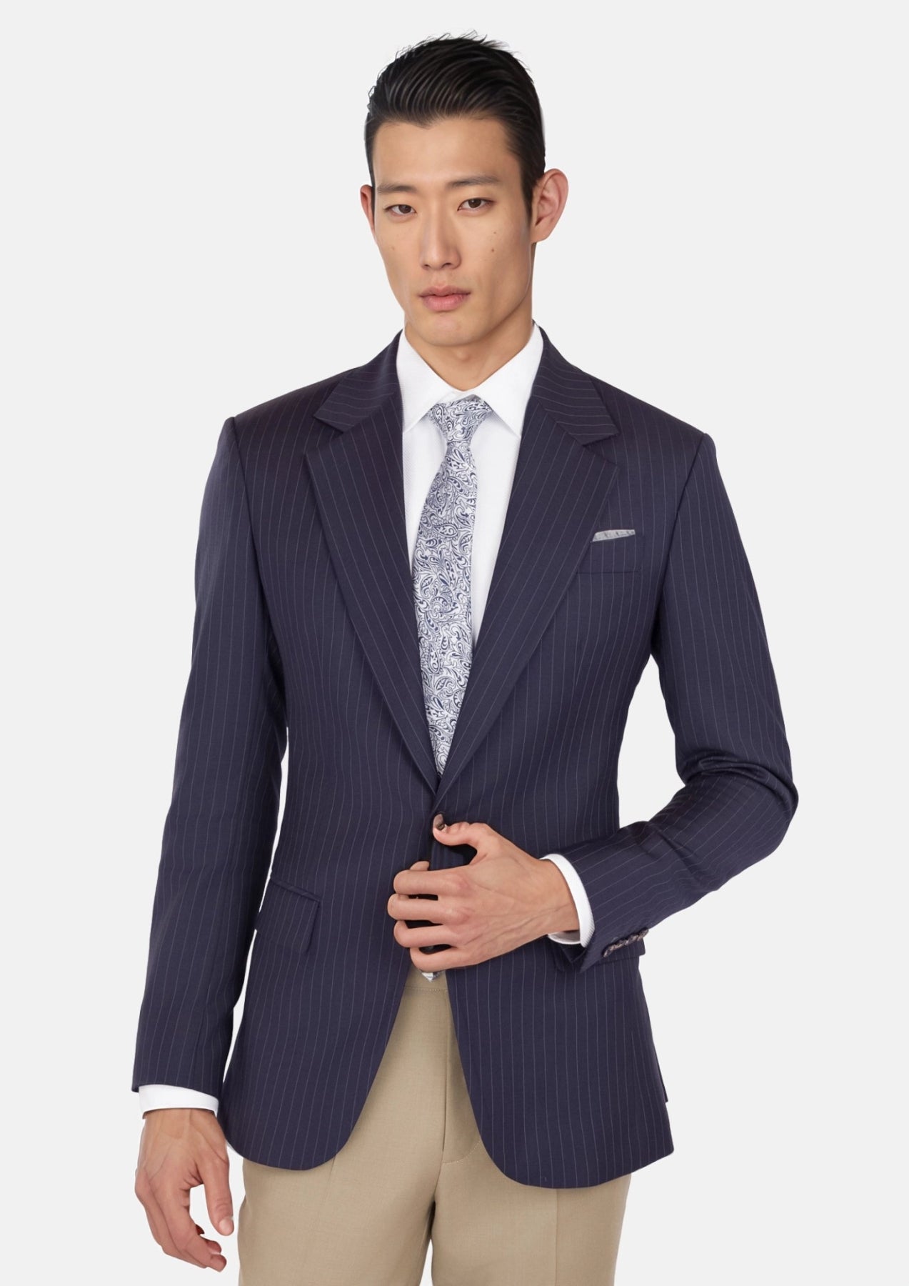 Midnight Blue Pinstripe Ellis Jacket