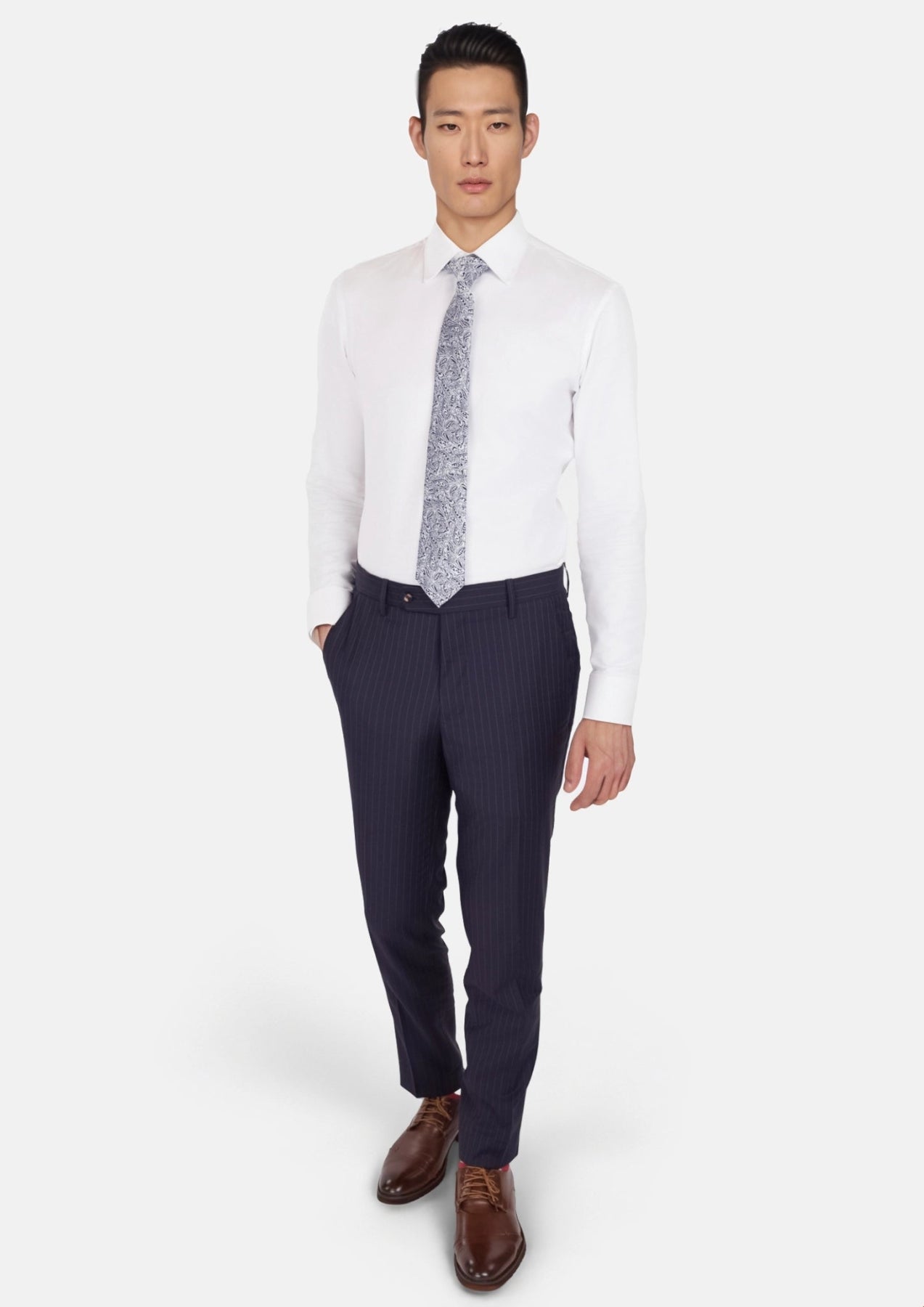 Midnight Blue Pinstripe Pants