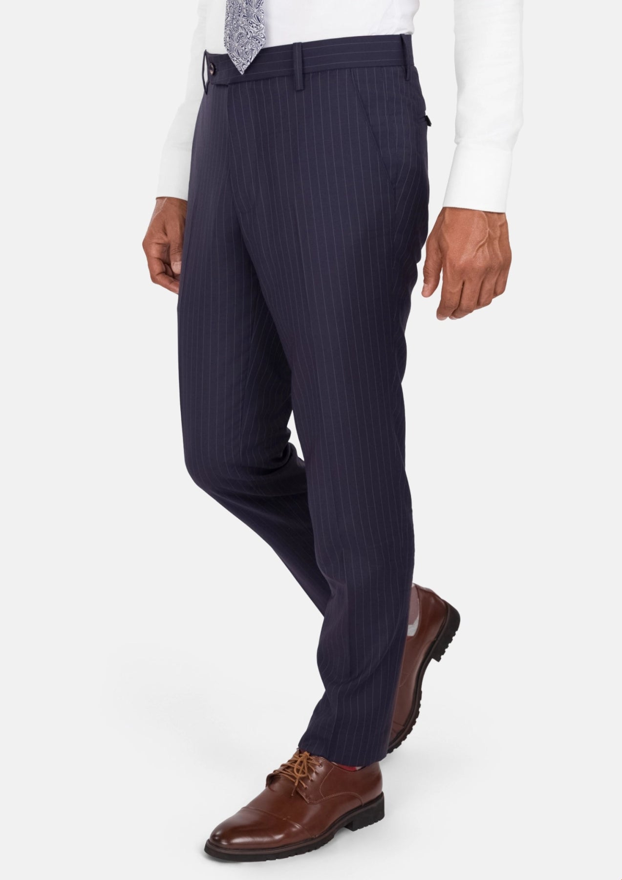 Midnight Blue Pinstripe Pants